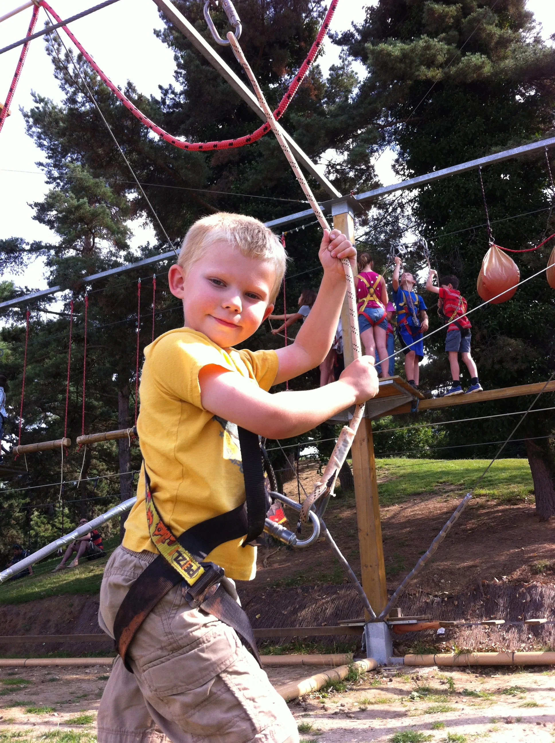 Lance doing great on the obstacle course!