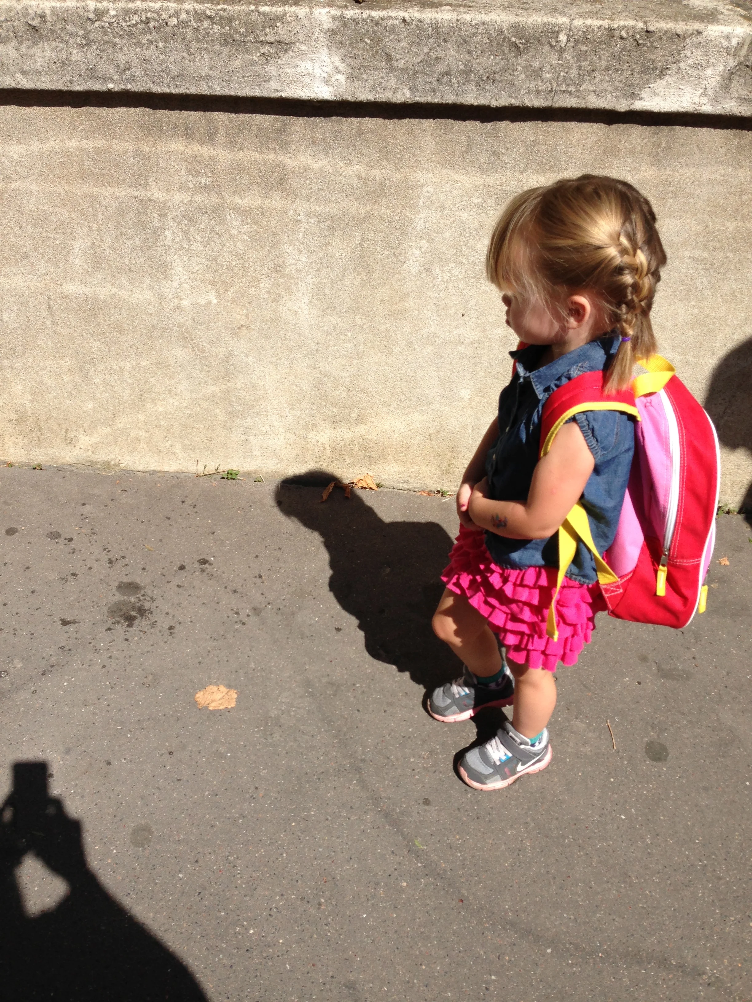She is walking in!