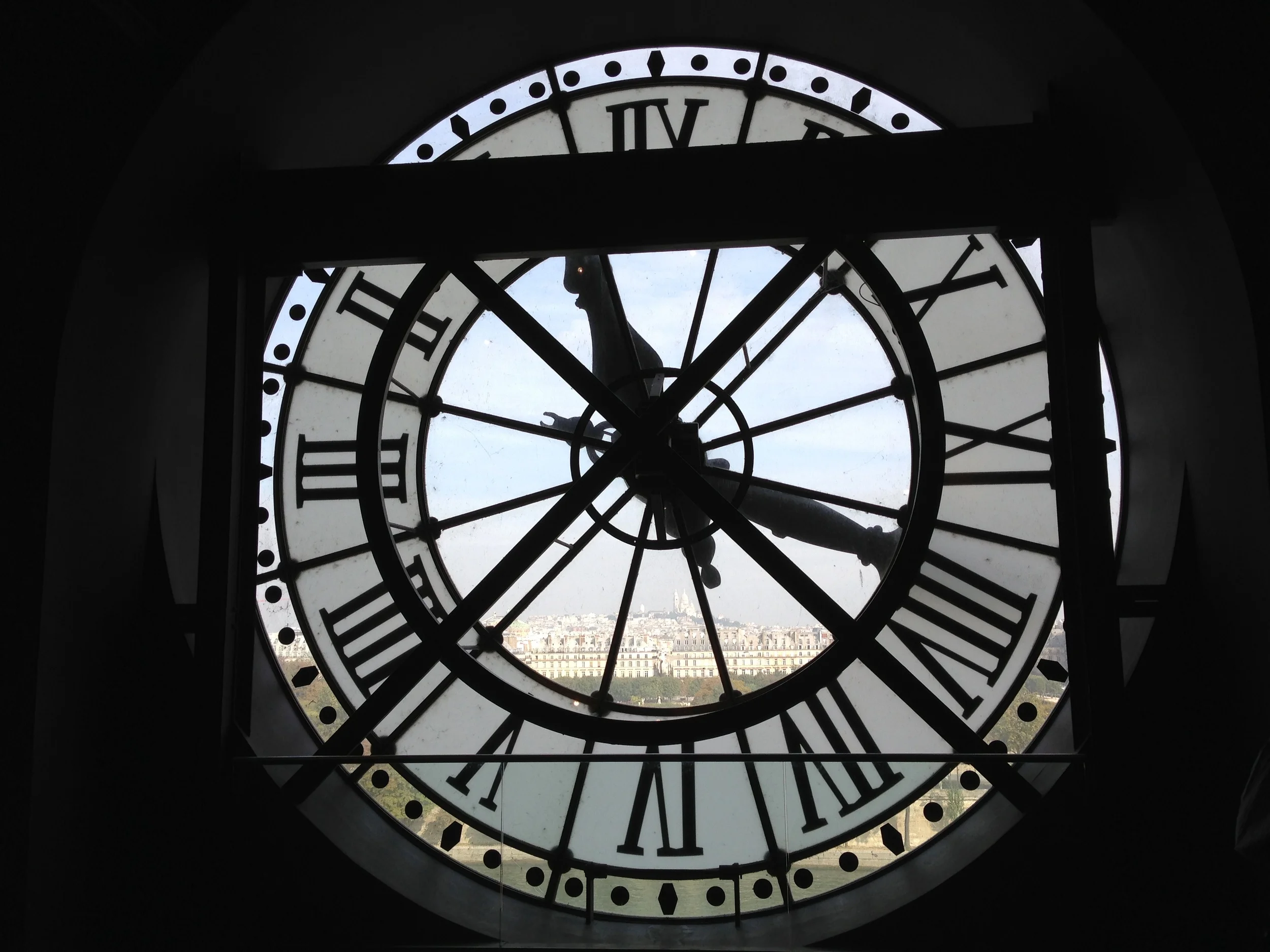 clock at the Museum D'Orsay ...very cool. &nbsp;Can see Sacre Coeur thru the window.