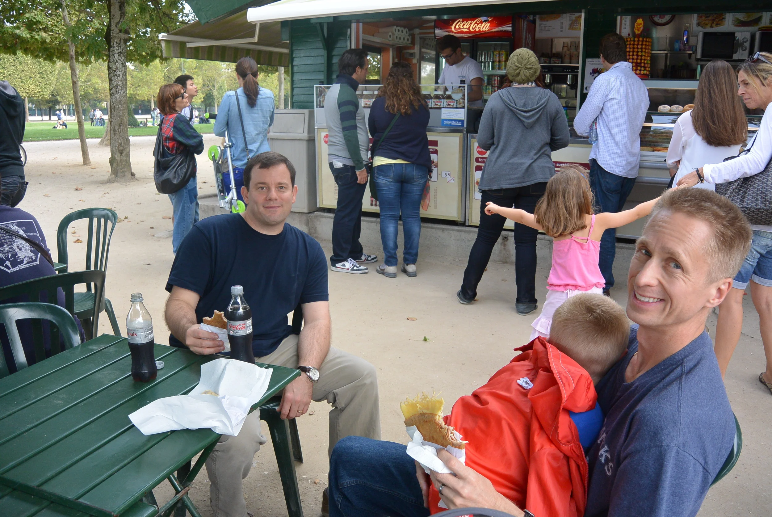 Just hanging out in the Champ de Mars eating some crepes.