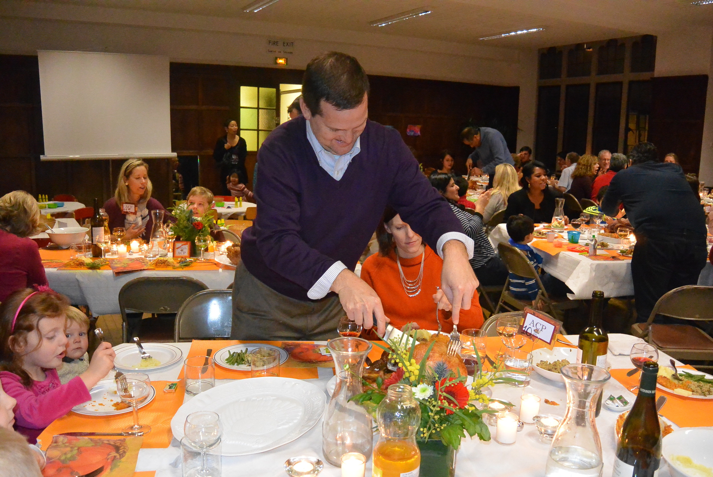 Jack carving the turkey at ACP.
