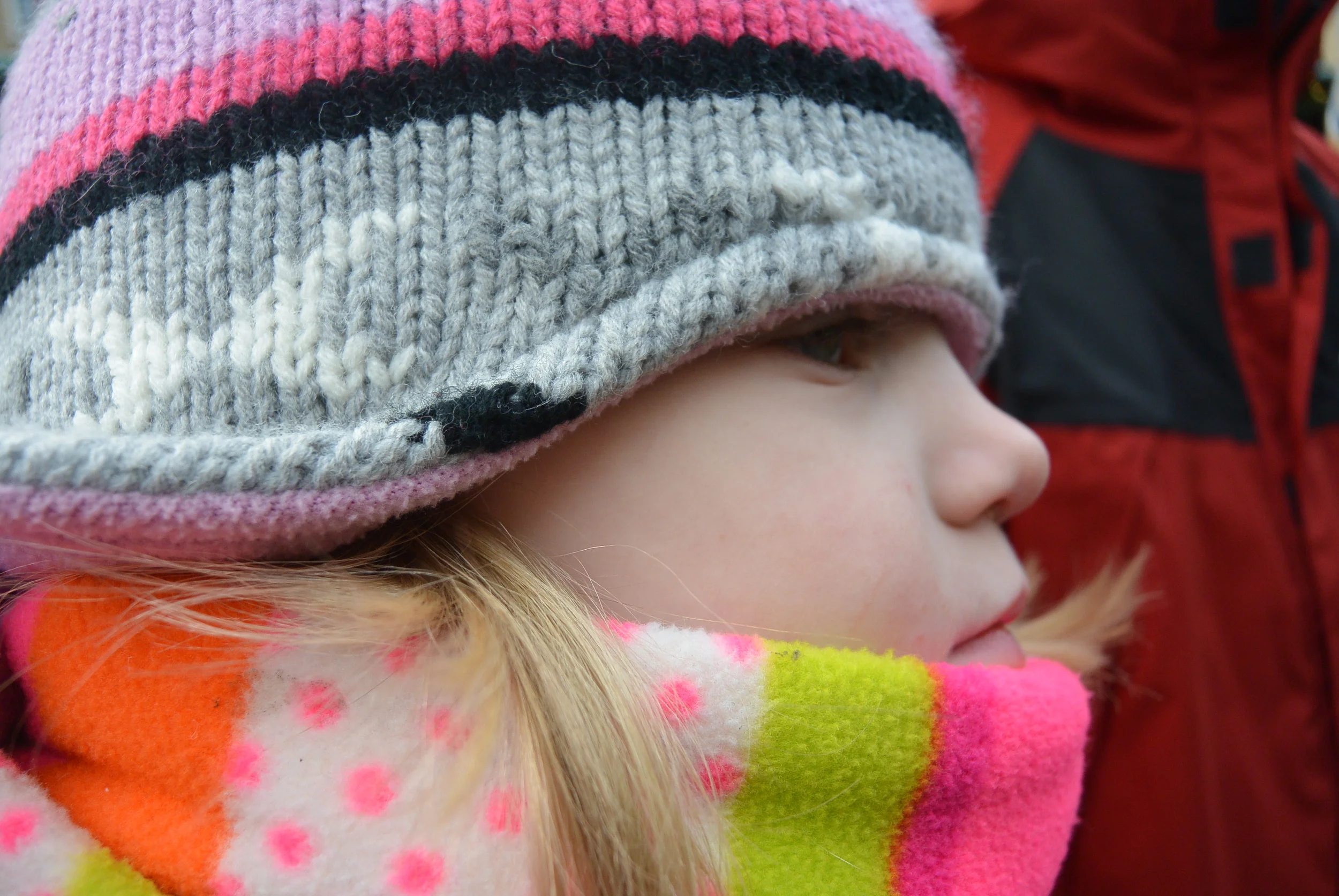 Bundled up Peyton...it was cold but nice!