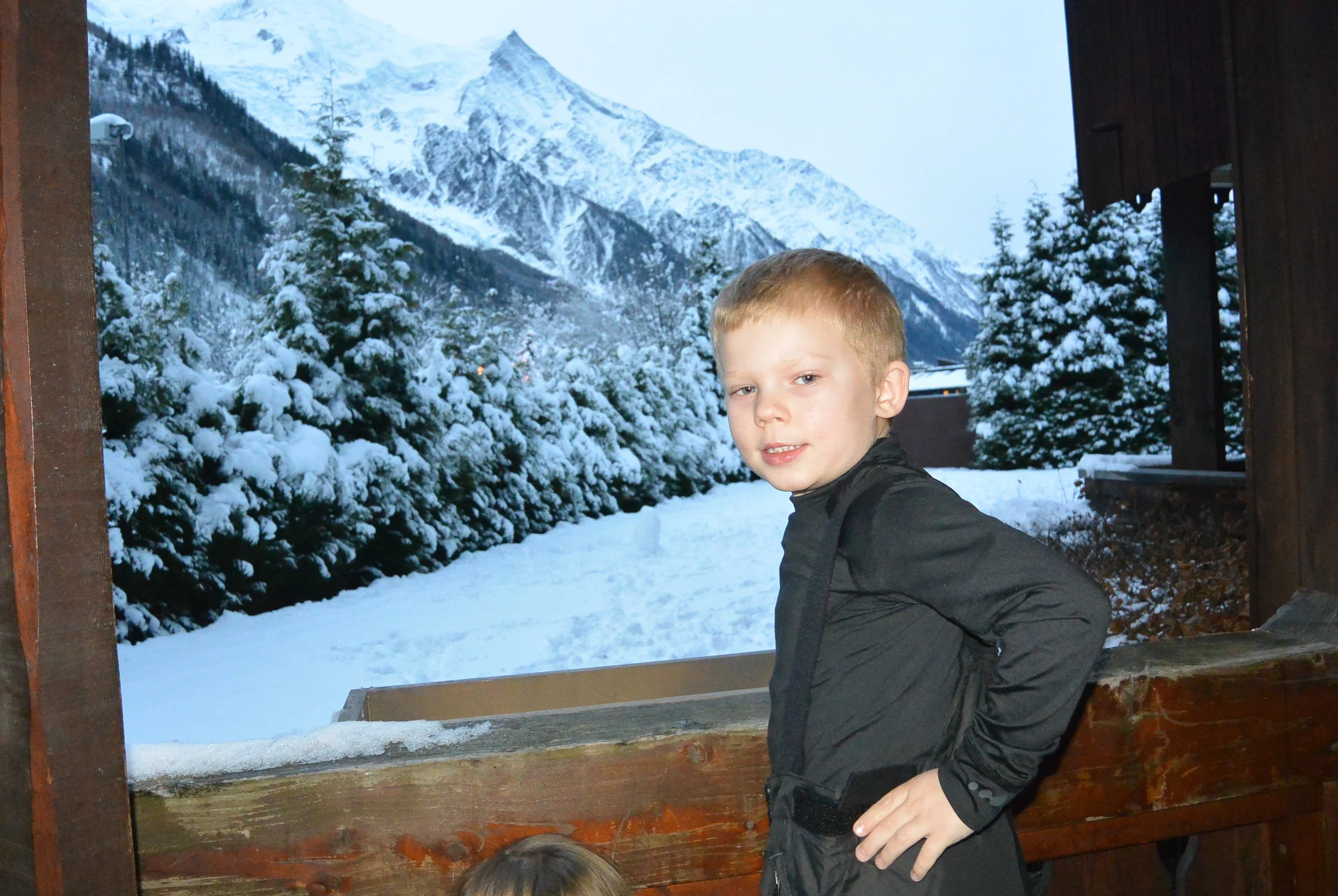 Lance with the mountains...it almost looks fake.