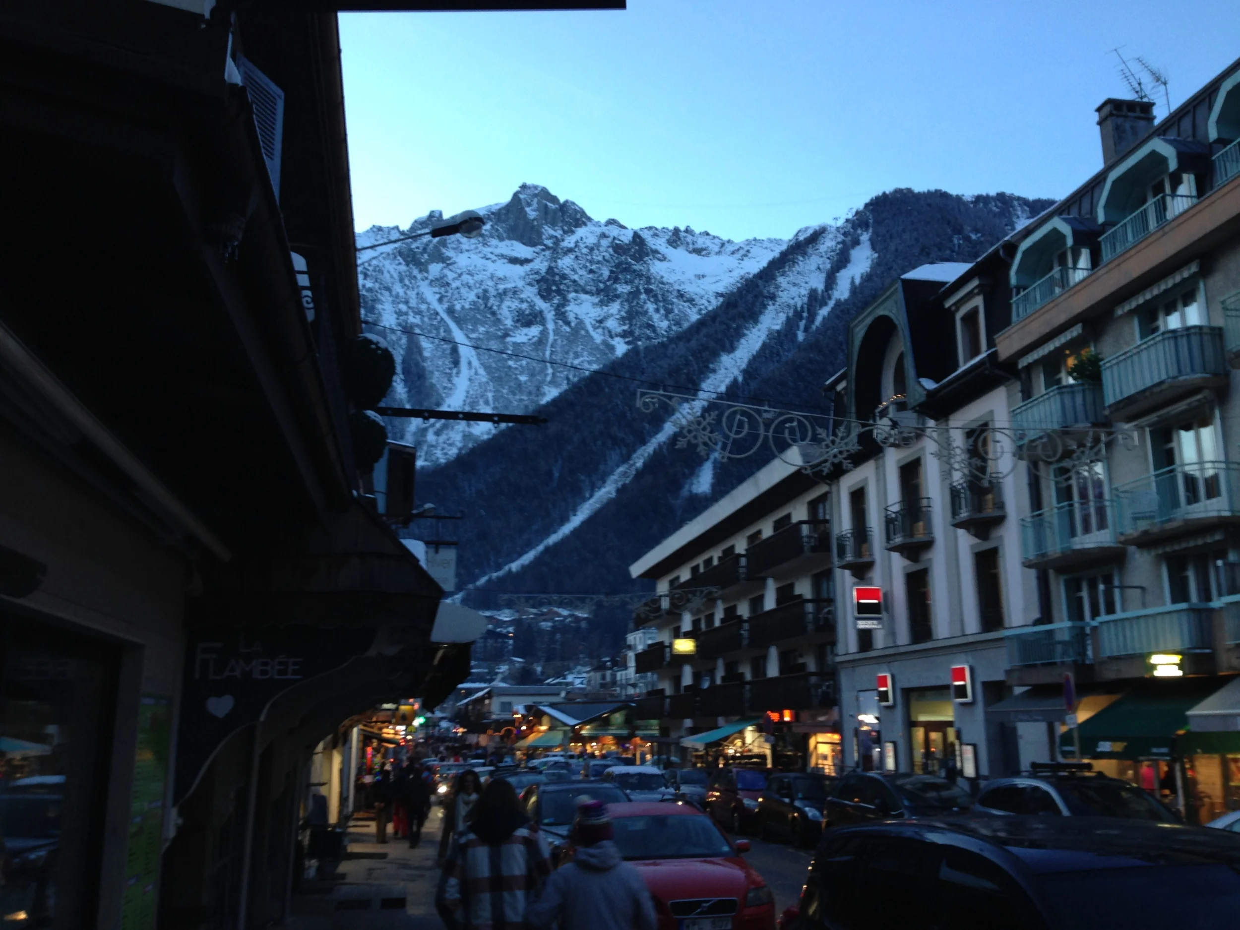 Beautiful town with Mount Blanc in the background 