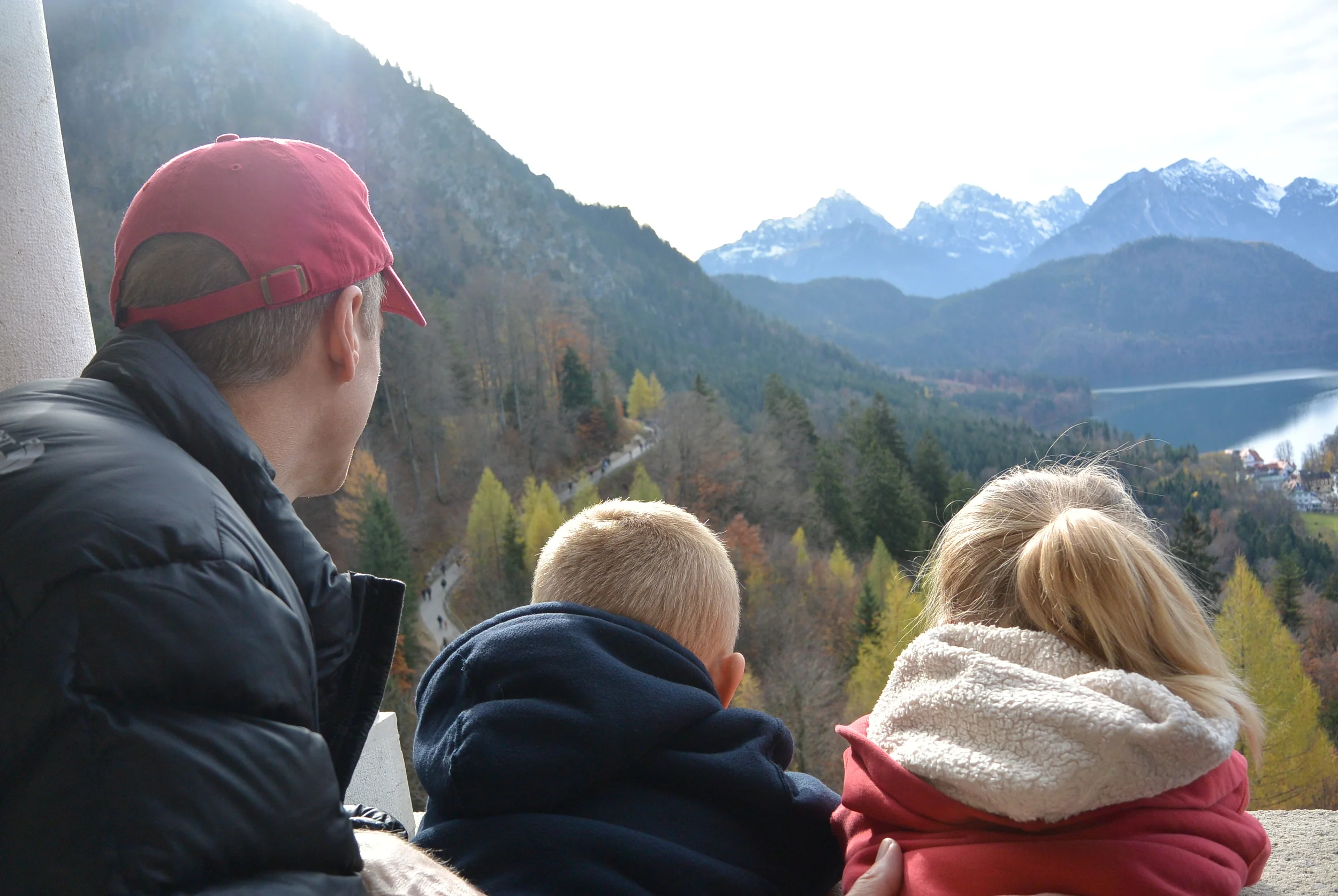 The gang looking out from in the castle