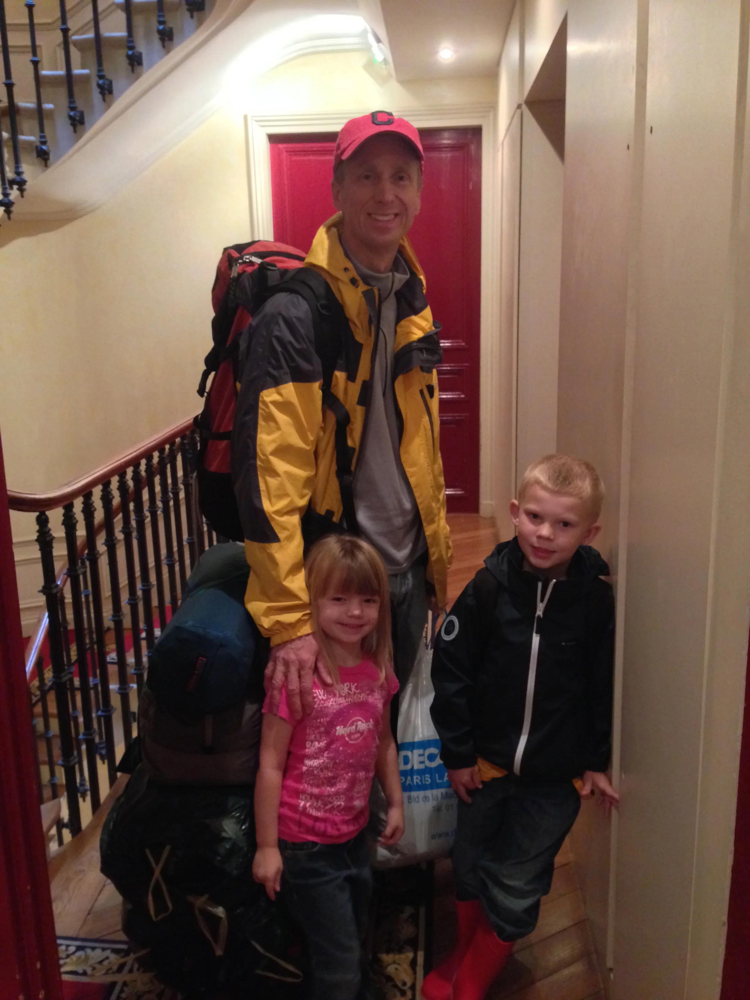 On their way to camping....Peyton had to jump in the picture