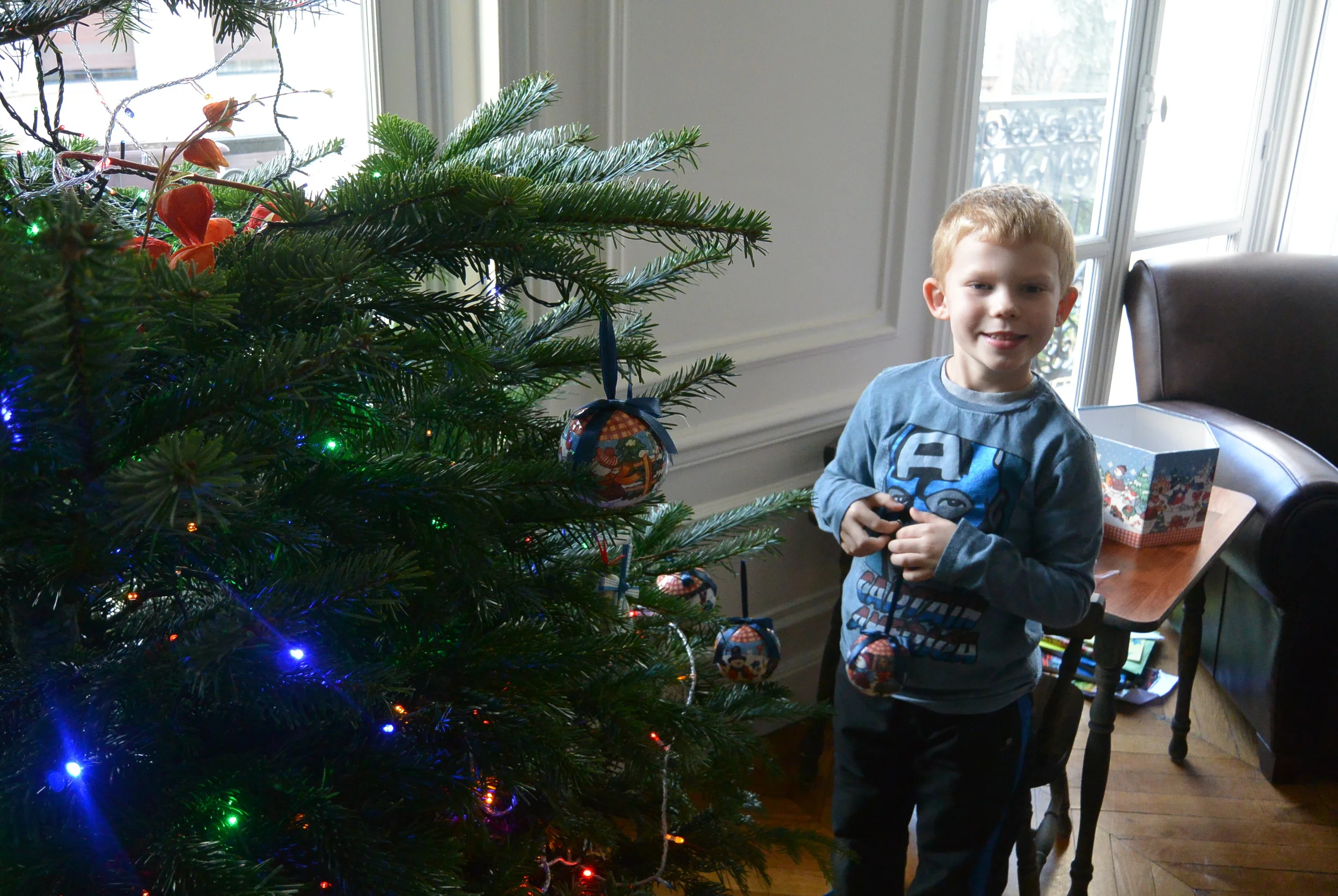 Lance decorating the tree
