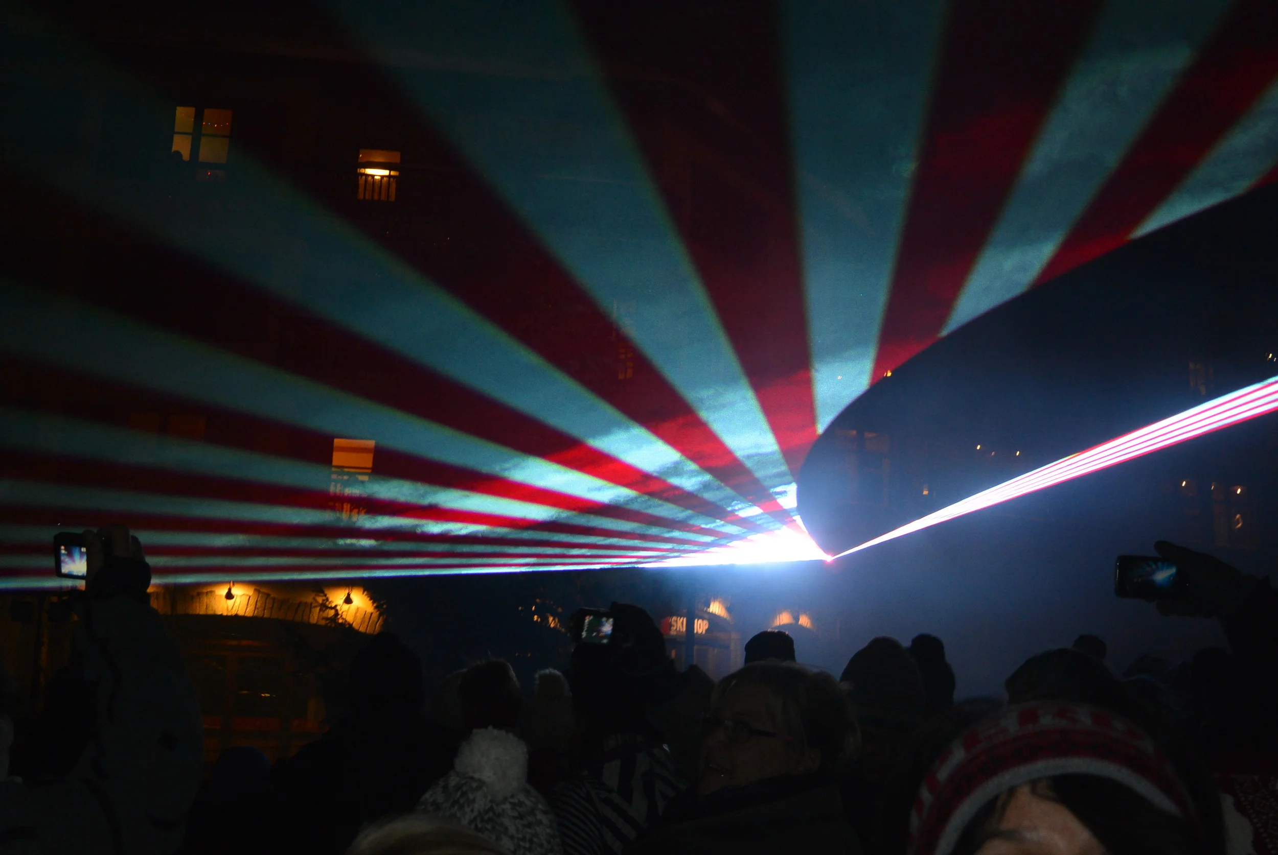 Laser light show in the village for New Year's!
