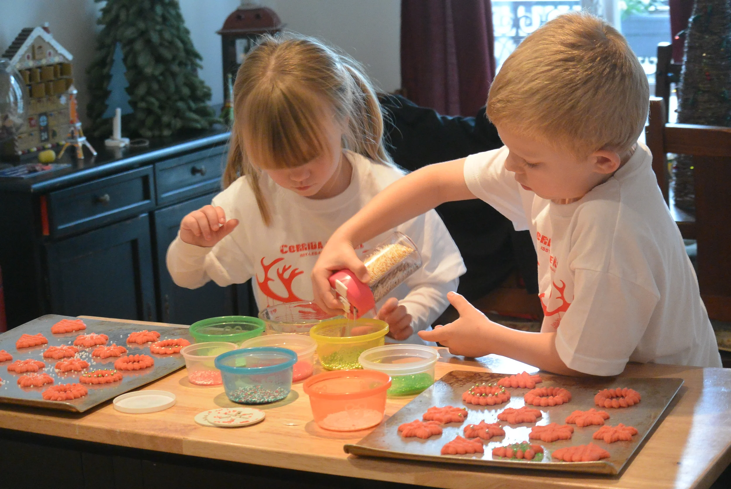Kids enjoying xmas cookie making