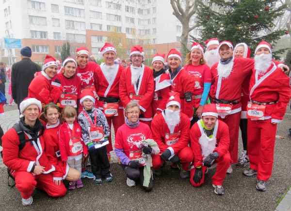 some of the members of&nbsp;our tri club at the Santa race....what a great group!!