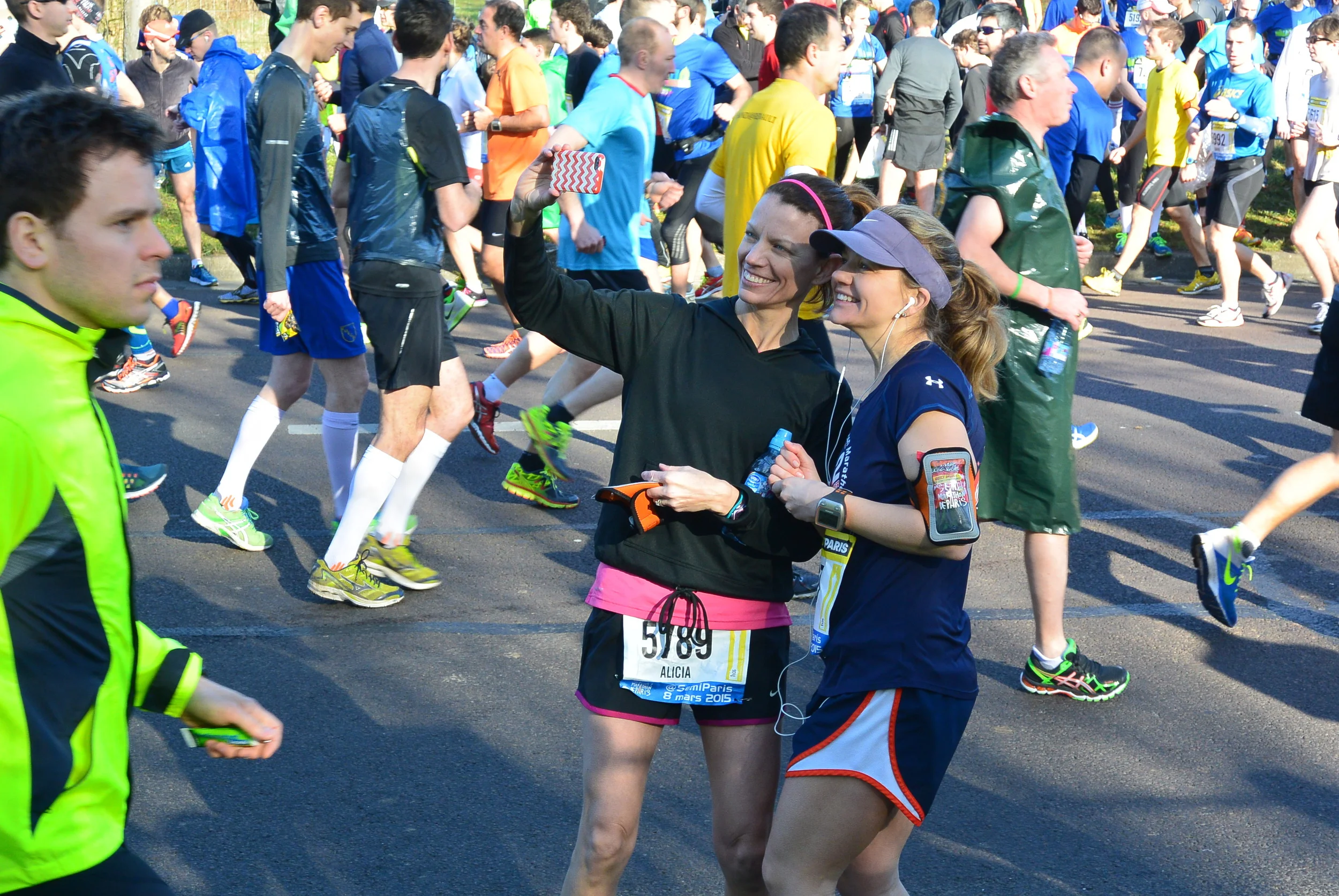 My buddy Erica and I at the start of the half.