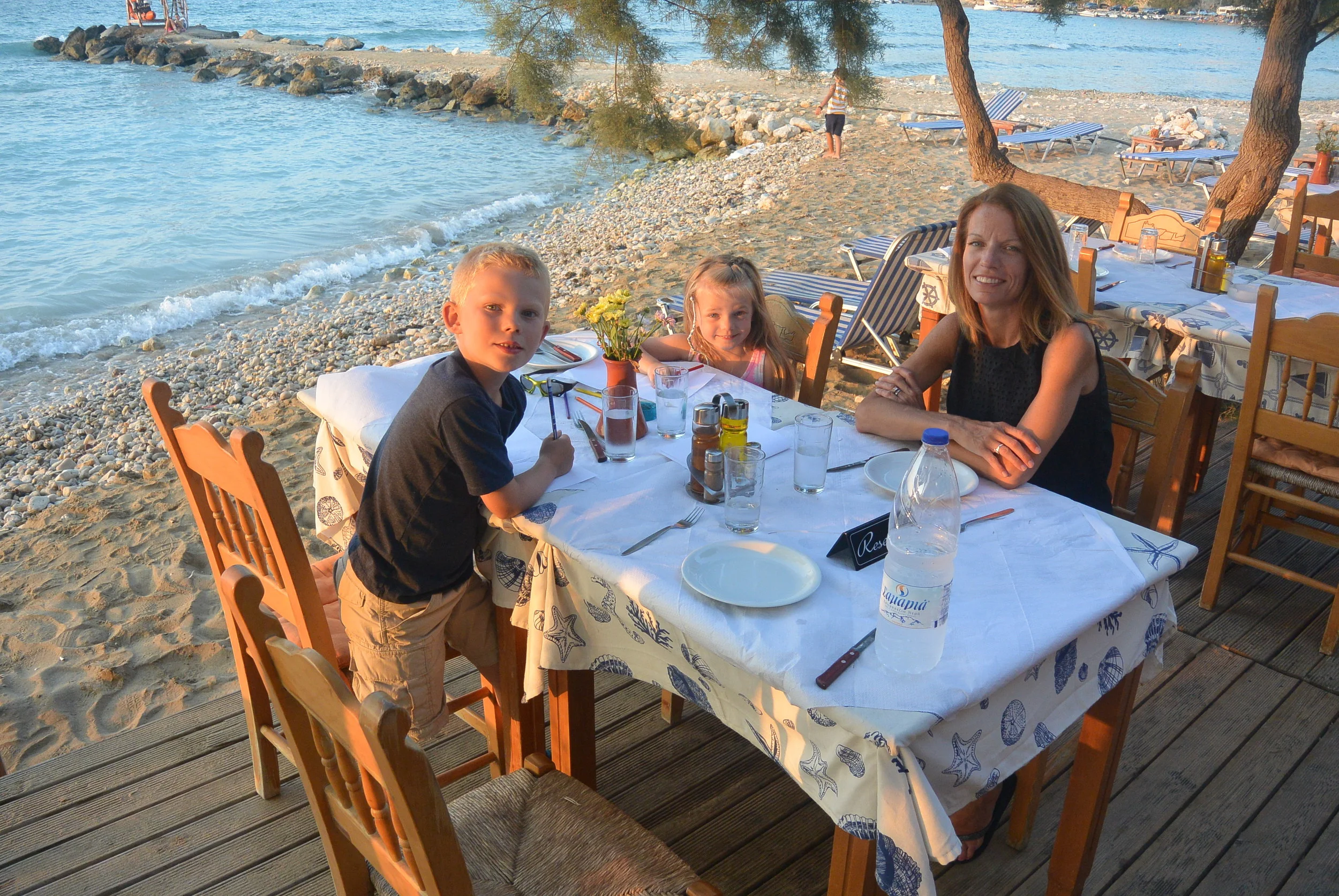 Enjoying dinner on the beach!