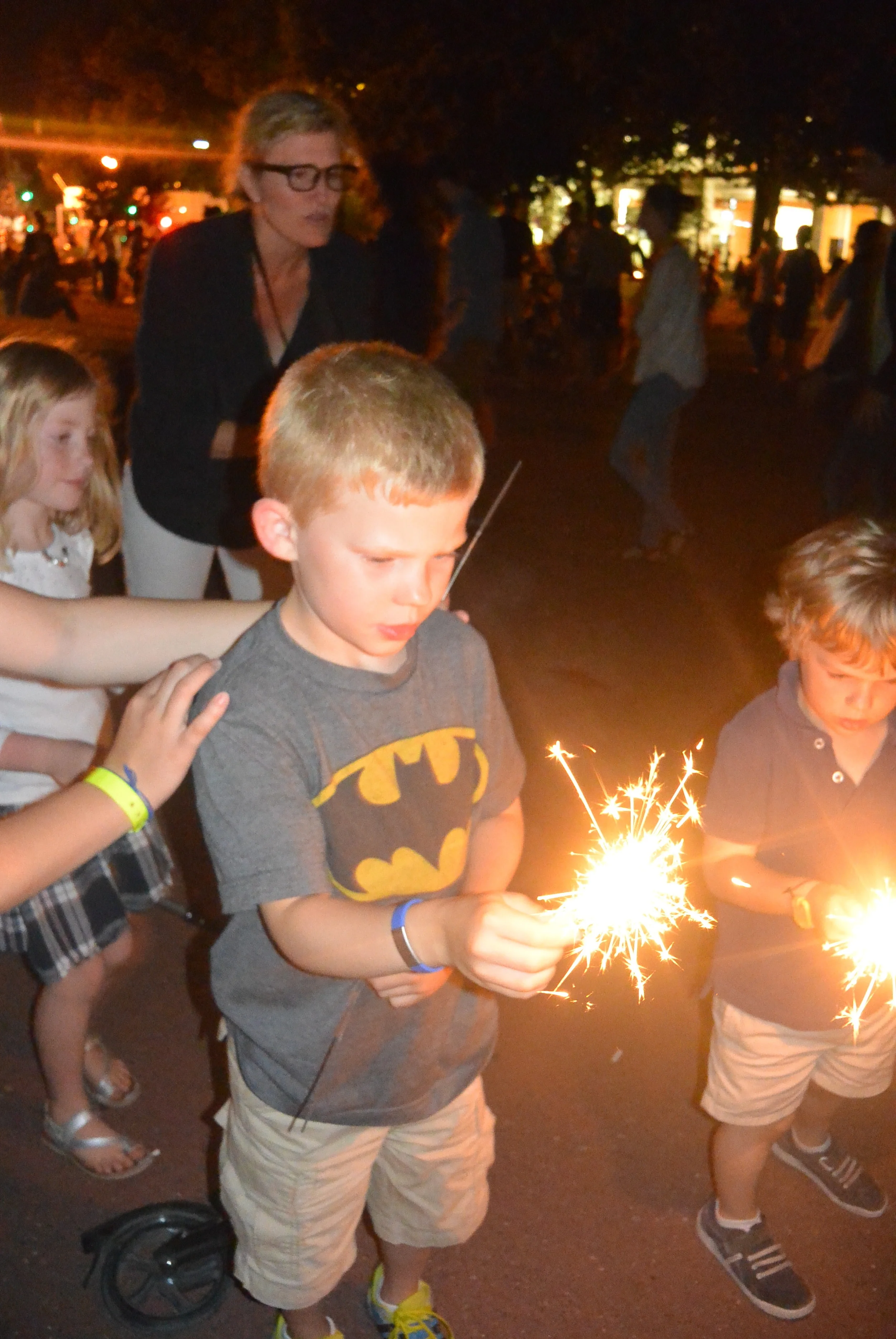Enjoying the sparklers