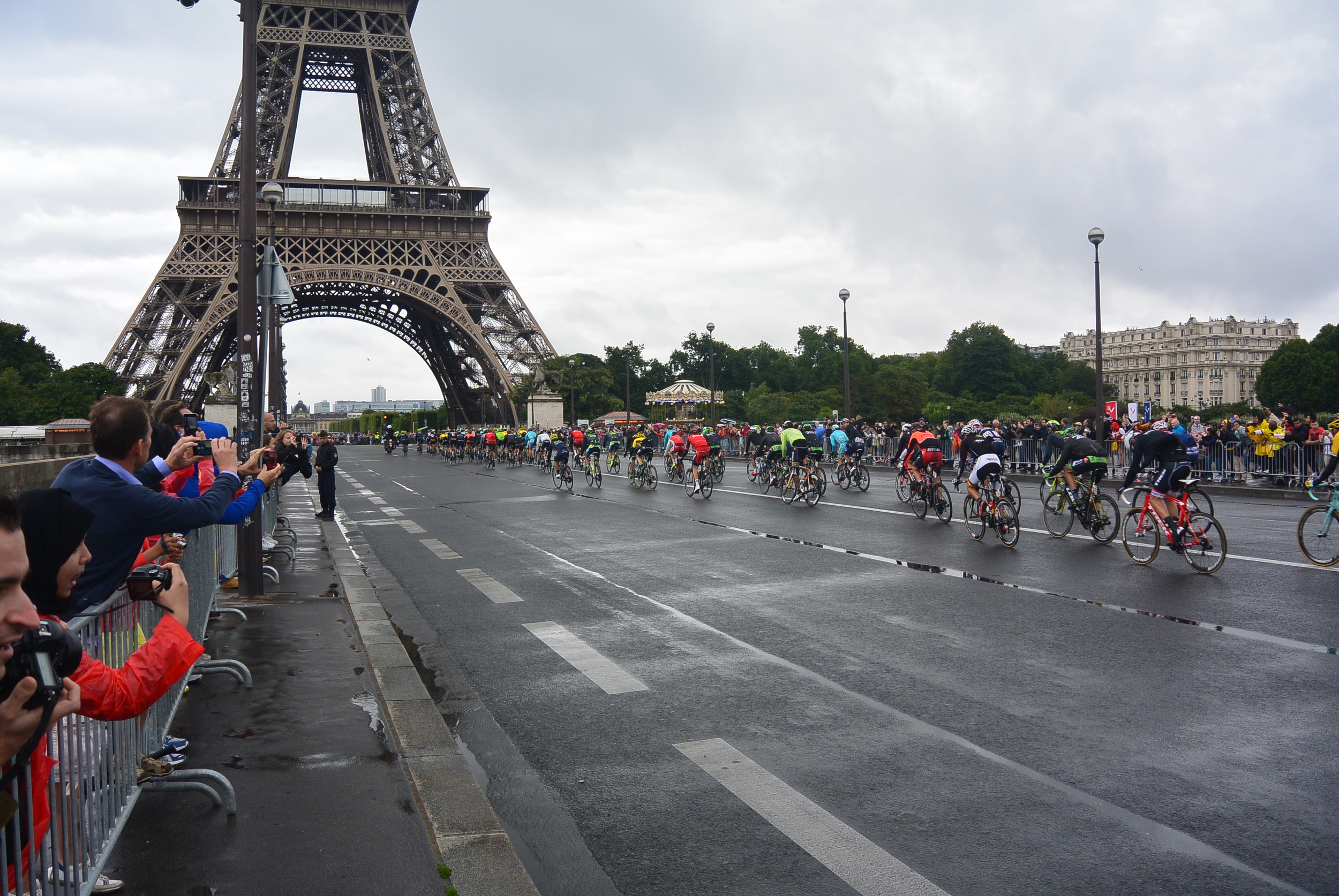 Tour de France...great view at the Eiffel Tower.