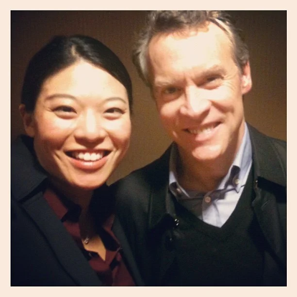 On set with Tate Donovan (aka Edward Bowers)
