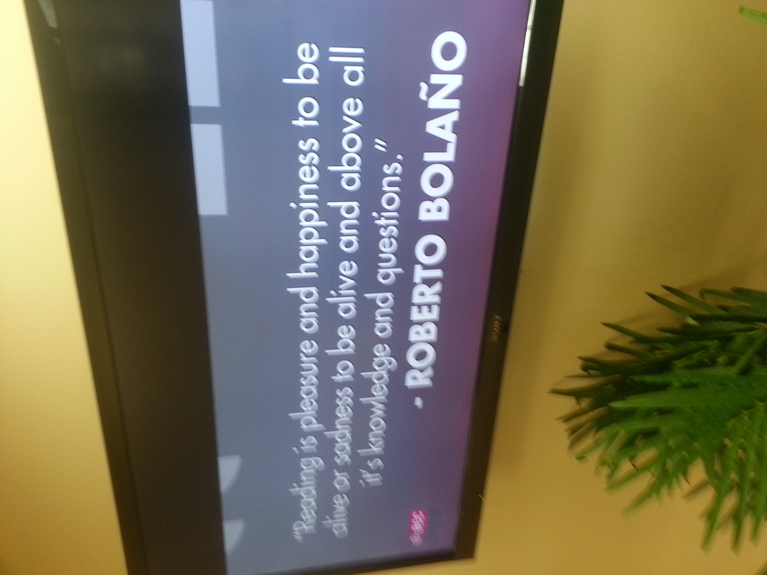 I am never in the Briggs Road Center, so I was pleasantly surprised by BCC having a Bolano quote on our news crawl.