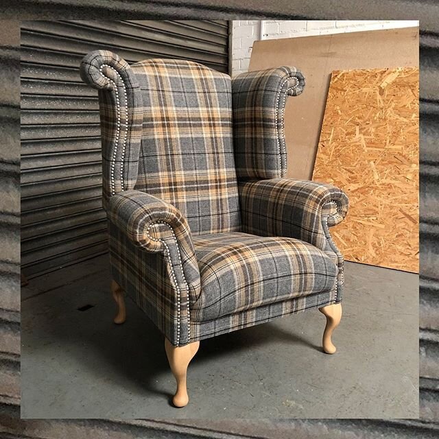 Sale.
-
Classic wingback armchair fitted in wool plaid. Featuring Queen Anne legs and antique nickel stud detailing.
-
Was: &pound;725.00. Now: &pound;507.50.
-
#wingback #armchair #upholstery #whiteleyandco