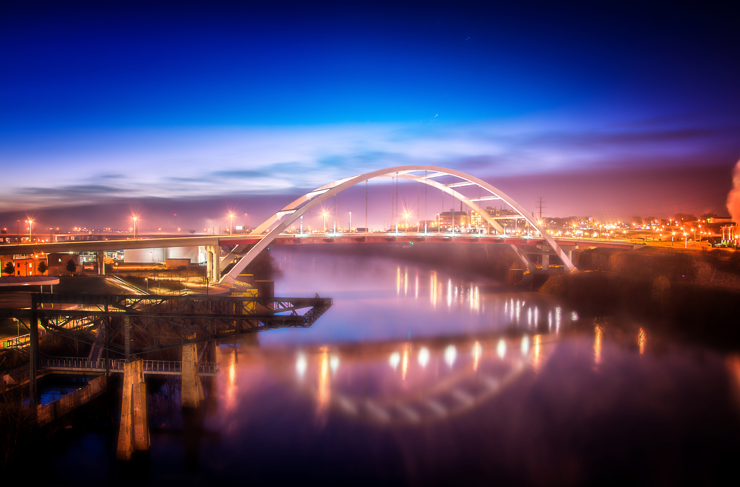 A view of the Korean Veterans Bridge in Nashville, TN January 1, 2014
