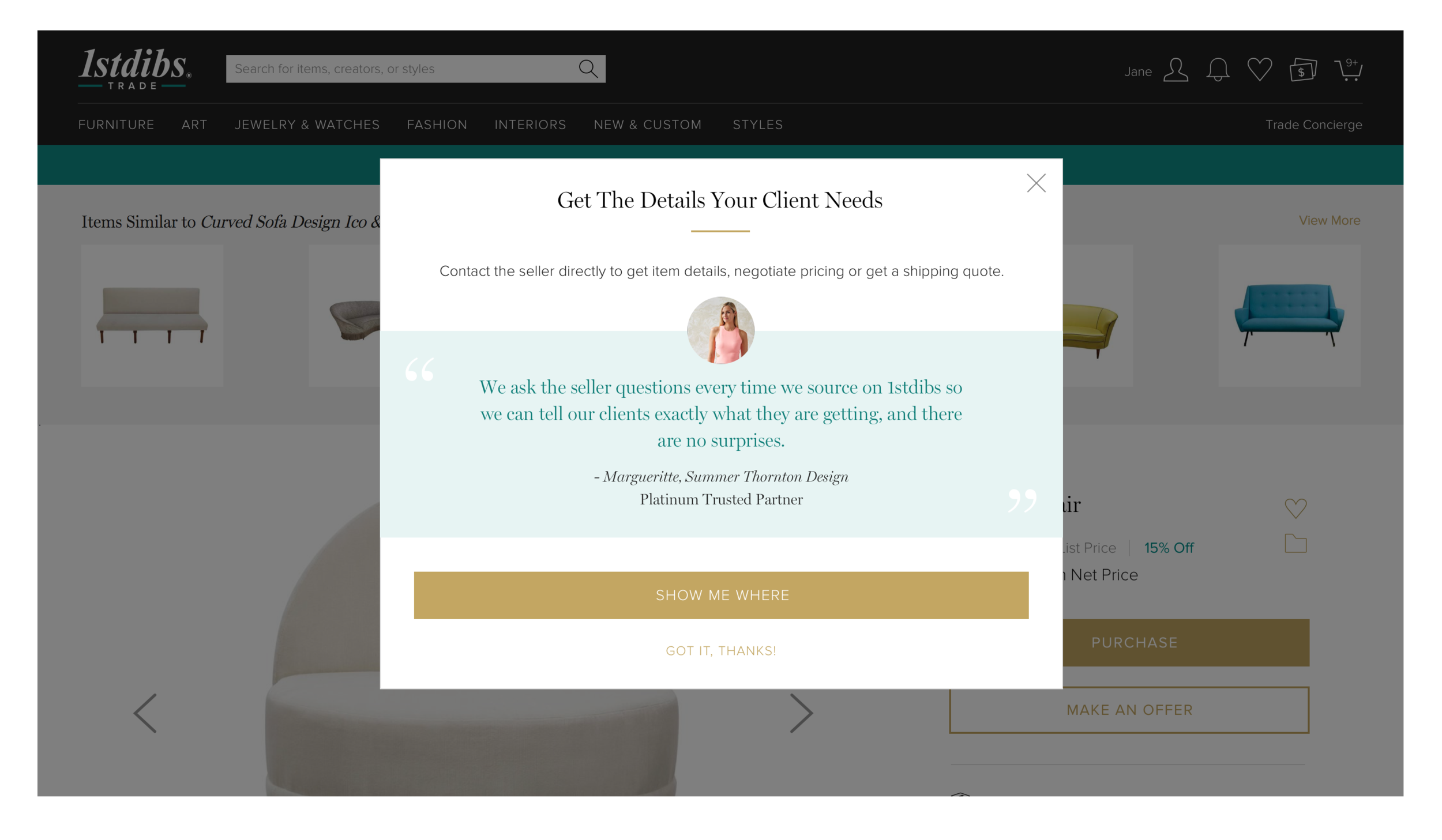 Trade Onboarding Browsing Experience