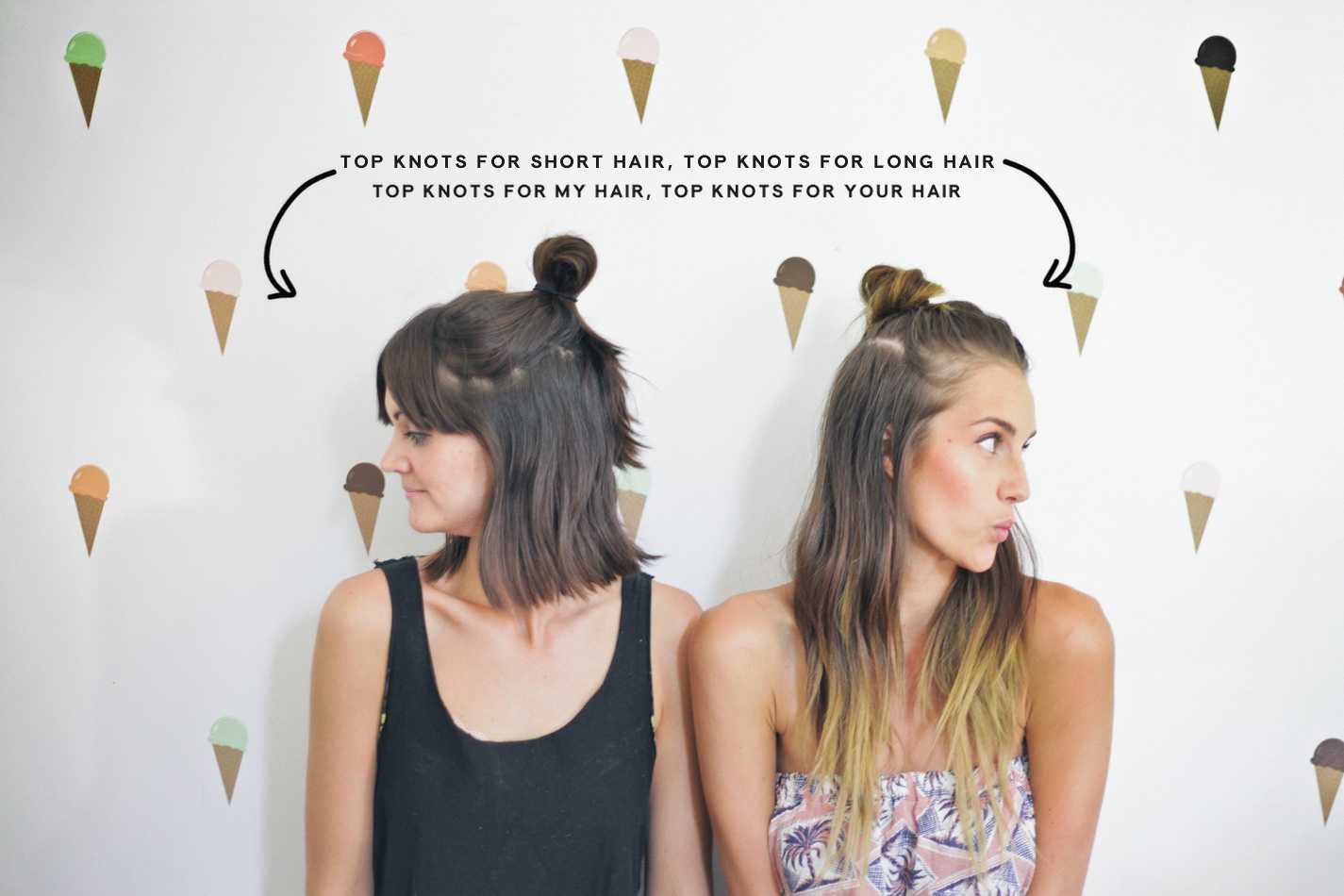 Hair Tutorial X2 Half Up Top Knot For Short Long Hair