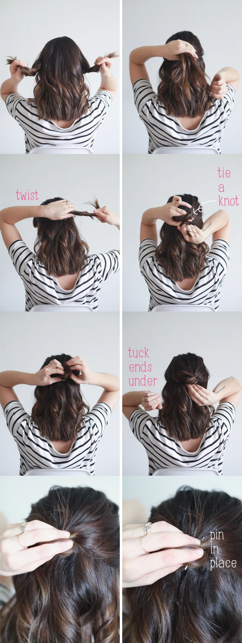 Hair Tutorial Half Up Knot In 4 Easy Steps Treasures Travels
