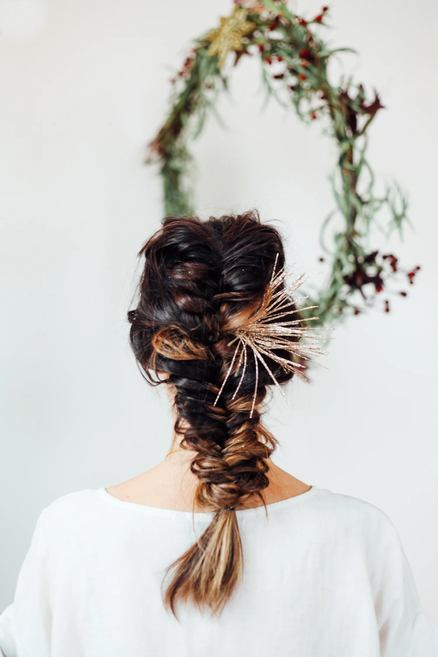 'Tis the season for big curls and bigger braids! I'm excited my hair is finally long enough to hold a braid that doesn't fall out before I'm out the door, and a fishtail holds even longer I find. Starting closer to the crown of your head adding pieces each time (french braid style) will guarantee a longer hold and makes your look more complete. 