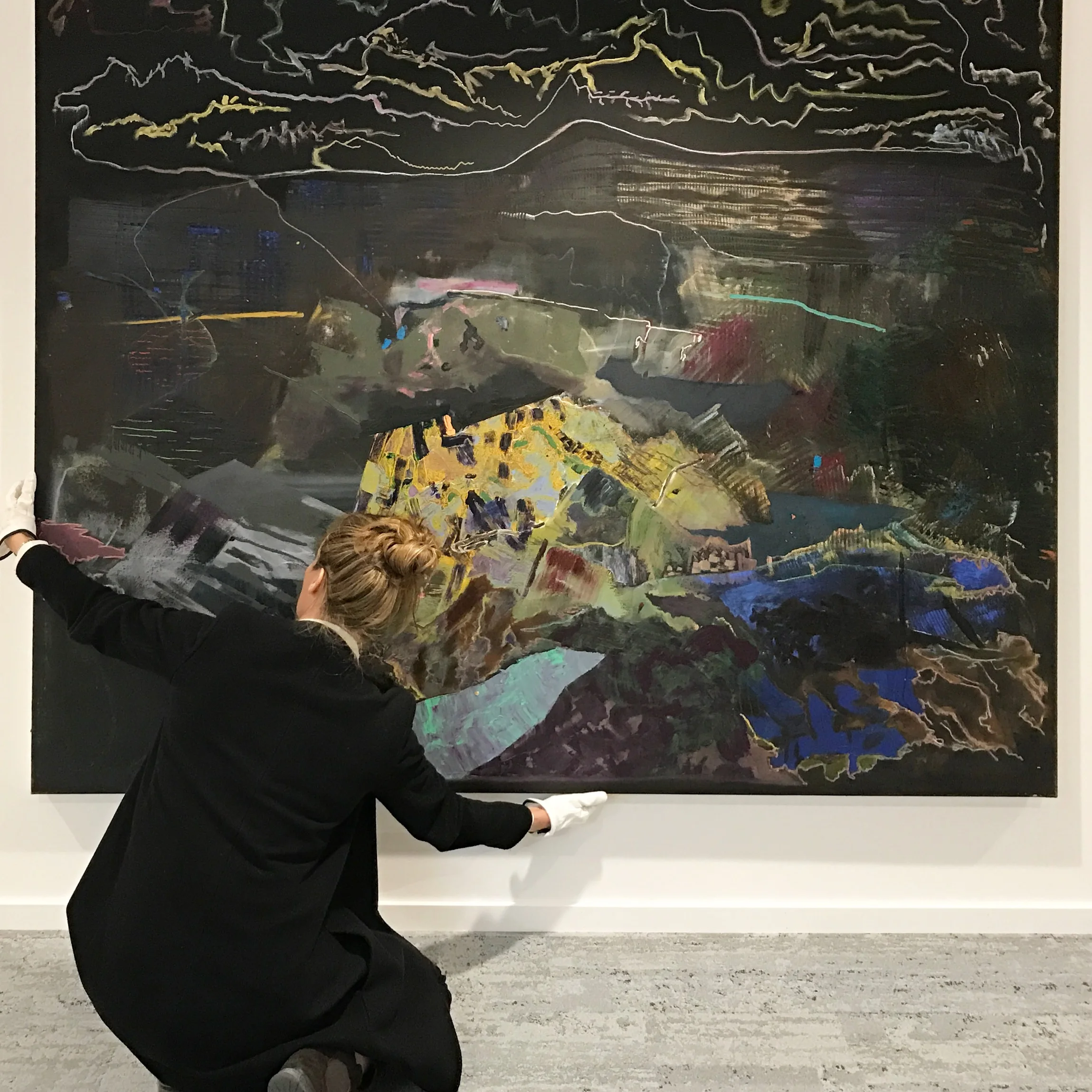 Fabian Tholin - "Eclipse" 180 x 200 cm, Olja och oljekrita på duk