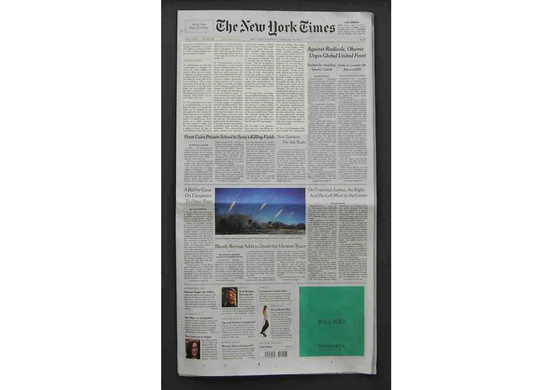 02.19.15 Untitled (Unabomber/ NY Times), 2015. Presentation case, daily newspaper, printed manifesto. dimensions Variable. 9. The two psychological tendencies that underlie modern leftism we call "feelings of inferiority" and "oversocialization." Feelings of inferiority are characteristic of modern leftism as a whole, while oversocialization is characteristic only of a certain segment of modern leftism; but this segment is highly influential. FEELINGS OF INFERIORITY 10. By "feelings of inferiority" we mean not only inferiority feelings in the strictest sense but a whole spectrum of related traits: low self-esteem, feelings of powerlessness, depressive tendencies, defeatism, guilt, self-hatred, etc. We argue that modern leftists tend to have such feelings (possibly more or less repressed) and that these feelings are decisive in determining the direction of modern leftism. 11. When someone interprets as derogatory almost anything that is said about him (or about groups with whom he identifies) we conclude that he has inferiority feelings or low self-esteem. This tendency is pronounced among minority rights advocates, whether or not they belong to the minority groups whose rights they defend. They are hypersensitive about the words used to designate minorities. The terms "negro," "oriental," "handicapped" or "chick" for an African, an Asian, a disabled person or a woman originally had no derogatory connotation. "Broad" and "chick" were merely the feminine equivalents of "guy," "dude" or "fellow." The negative connotations have been attached to these terms by the activists themselves. Some animal rights advocates have gone so far as to reject the word "pet" and insist on its replacement by "animal companion." Leftist anthropologists go to great lengths to avoid saying anything about primitive peoples that could conceivably be interpreted as negative. They want to replace the word "primitive" by "nonliterate." They seem almost paranoid about anything that might suggest that any primitive culture is inferior to our own. (We do not mean to imply that primitive cultures ARE inferior to ours. We merely point out the hypersensitivity of leftish anthropologists.) 12. Those who are most sensitive about "politically incorrect" terminology are not the average black ghetto-dweller, Asian immigrant, abused woman or disabled person, but a minority of activists, many of whom do not even belong to any "oppressed" group but come from privileged strata of society. Political correctness has its stronghold among university professors, who have secure employment with comfortable salaries, and the majority of whom are heterosexual, white males from middle-class families. 13. Many leftists have an intense identification with the problems of groups that have an image of being weak (women), defeated (American Indians), repellent (homosexuals), or otherwise inferior. The leftists themselves feel that these groups are inferior. They would never admit it to themselves that they have such feelings, but it is precisely because they do see these groups as inferior that they identify with their problems. (We do not suggest that women, Indians, etc., ARE inferior; we are only making a point about leftist psychology). 14. Feminists are desperately anxious to prove that women are as strong as capable as men. Clearly they are nagged by a fear that women may NOT be as strong and as capable as men. 15. Leftists tend to hate anything that has an image of being strong, good and successful. They hate America, they hate Western civilization, they hate white males, they hate rationality. The reasons that leftists give for hating the West, etc. clearly do not correspond with their real motives. They SAY they hate the West because it is warlike, imperialistic, sexist, ethnocentric and so forth, but where these same faults appear in socialist countries or in primitive cultures, the leftist finds excuses for them, or at best he GRUDGINGLY admits that they exist; whereas he ENTHUSIASTICALLY points out (and often greatly exaggerates) these faults where they appear in Western civilization. Thus it is clear that these faults are not the leftist's real motive for hating America and the West. He hates America and the West because they are strong and successful. 16. Words like "self-confidence," "self-reliance," "initiative", "enterprise," "optimism," etc. play little role in the liberal and leftist vocabulary. The leftist is anti-individualistic, pro-collectivist. He wants society to solve everyone's needs for them, take care of them. He is not the sort of person who has an inner sense of confidence in his own ability to solve his own problems and satisfy his own needs. The leftist is antagonistic to the concept of competition because, deep inside, he feels like a loser.
