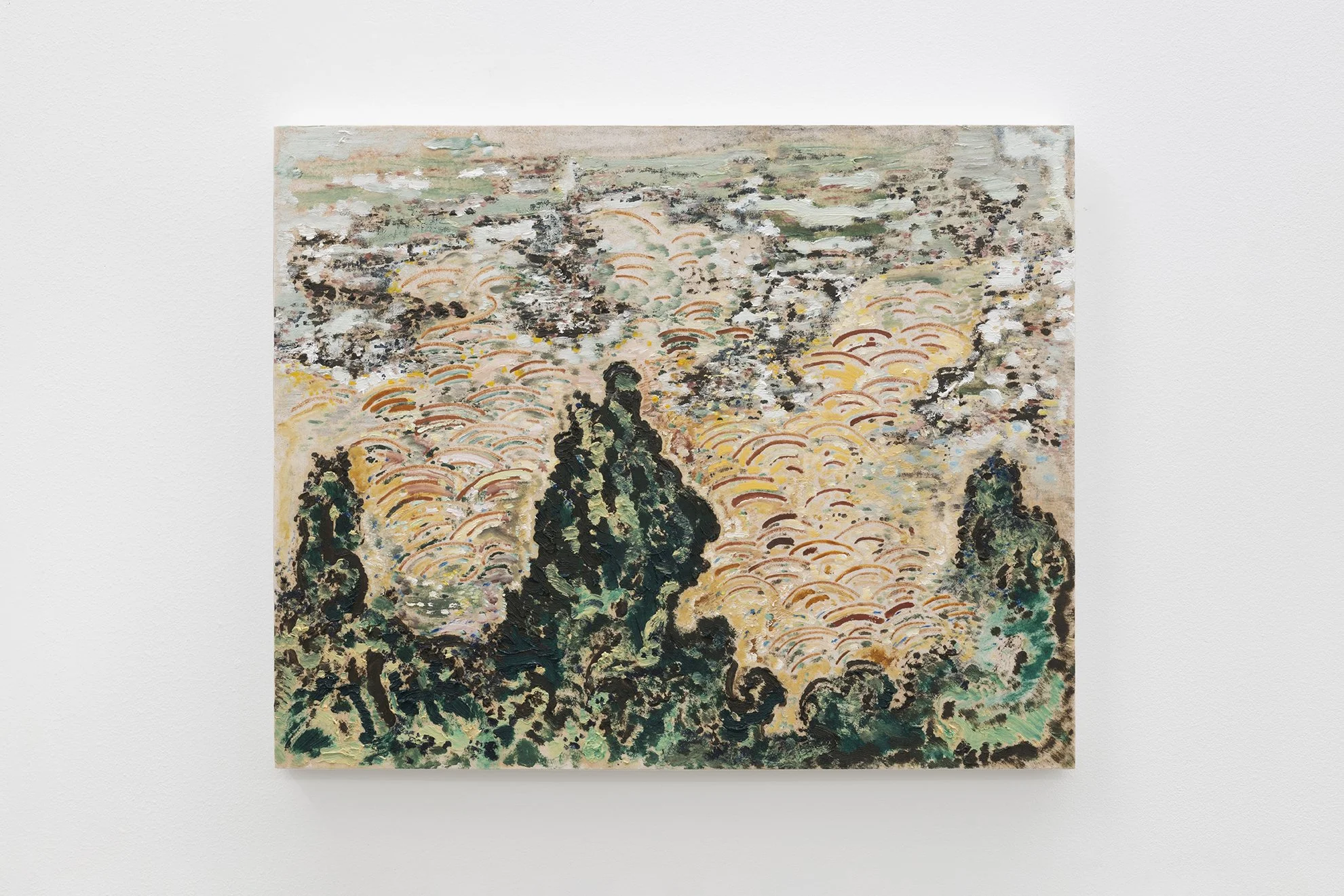   Mineral , 2026. Óleo sobre papel piedra montado sobre tabla 32 x 40  cm.   Mineral   , 2026. Oil on stone paper mounted on wood 32 x 40  cm.  