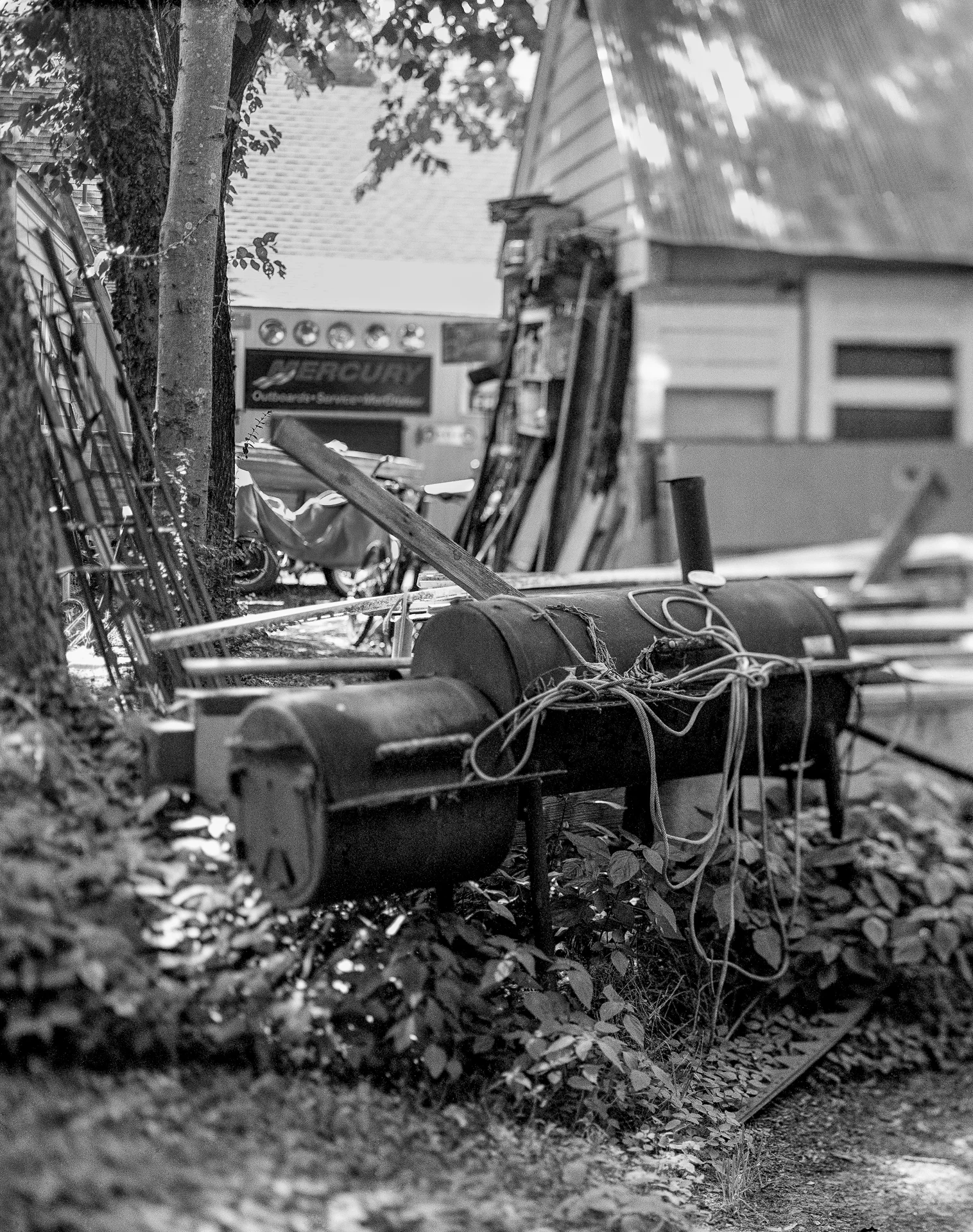 Lucus Landers | Ilford Delta 100 4x5 Black and White | Oklahoma | Handmade 4x5 Large Format Camera | Back Yard