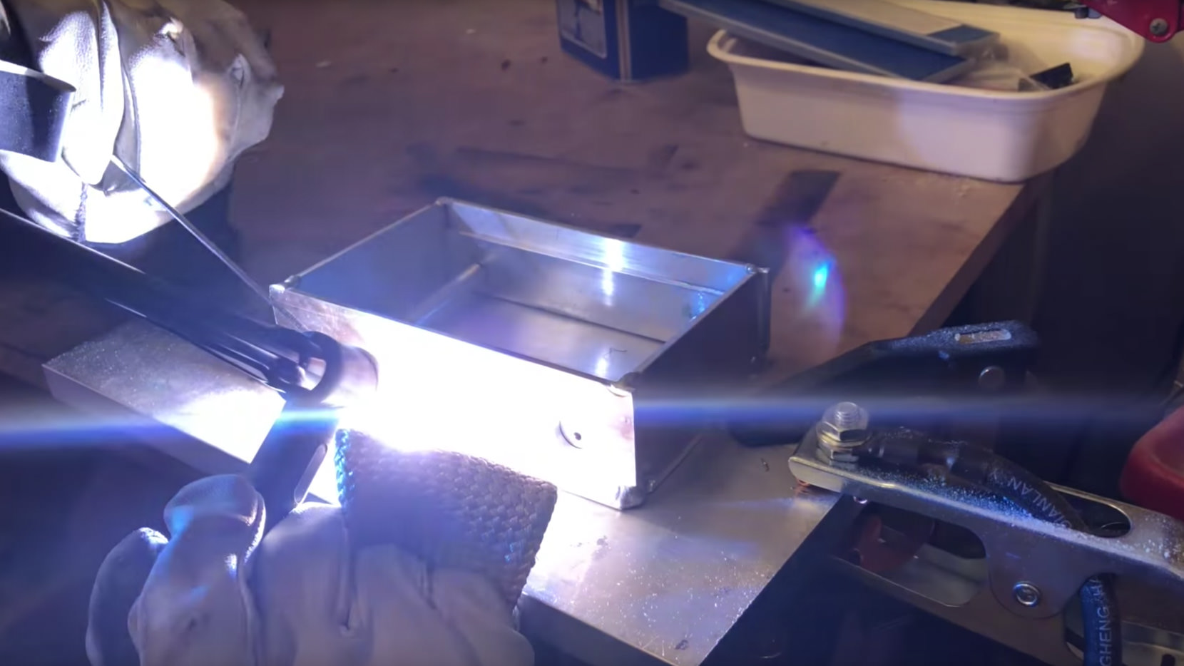 the parts are TIG welded together.