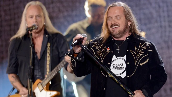 Rickey Medlocke and Johnny Van Zant of Lynyrd Skynyrd perform in Las Vegas Mark Davis/Getty Images