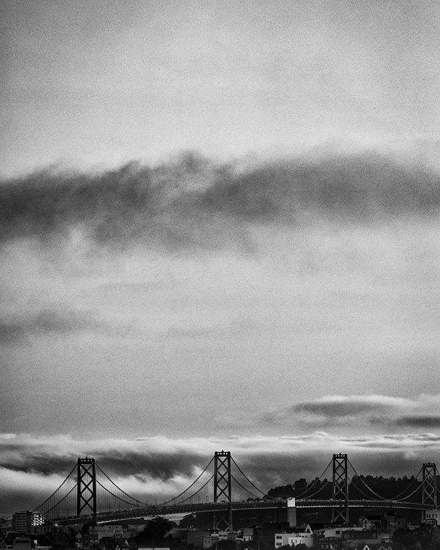 Rolling Fog in San Francisco.  This 8&rdquo;x12&rdquo; ready to hang print is for sale. It can be yours for only $60 + shipping. Message me if interested. #sanfrancisco #fog #cityscape #cityview #blackandwhite #bridge #raymondvestalphotography #calif