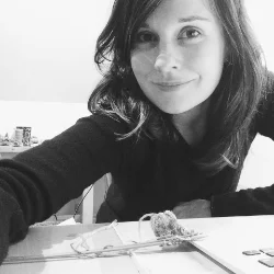 Me and some tiny little knitting.