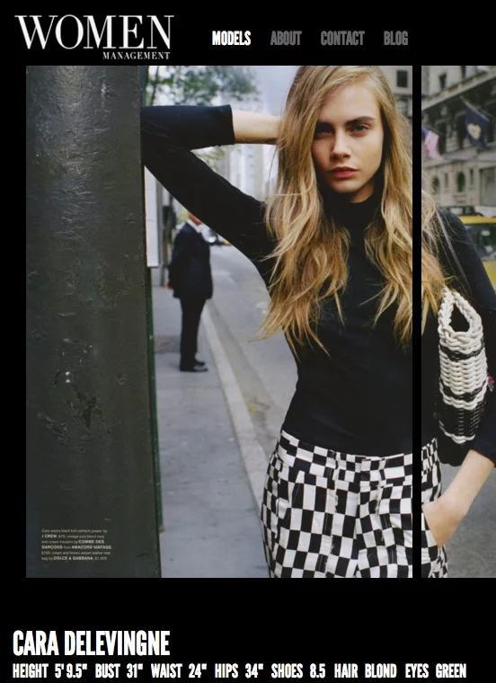 Cara Delevingne, one of Women New York's most lucrative clients