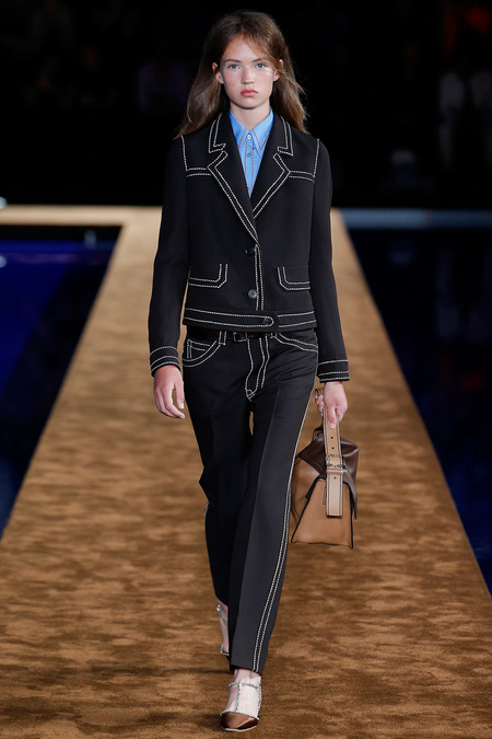 Adrienne Juliger at Prada Menswear Spring 2015 | Style.com