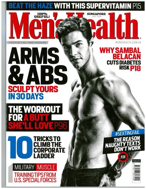 Thomas Castilho covers Men's Health Singapore
