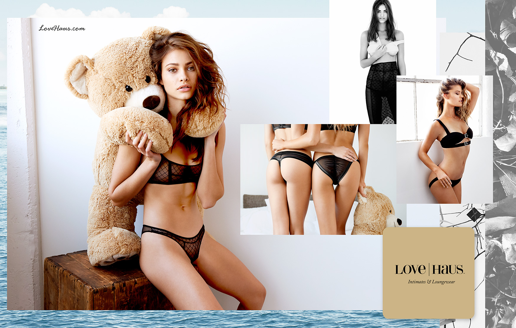 From left to right: Yara K (Wilhelmina), Robin Marjolein (IMG), and Nina Agdal (Elite) for Love Haus