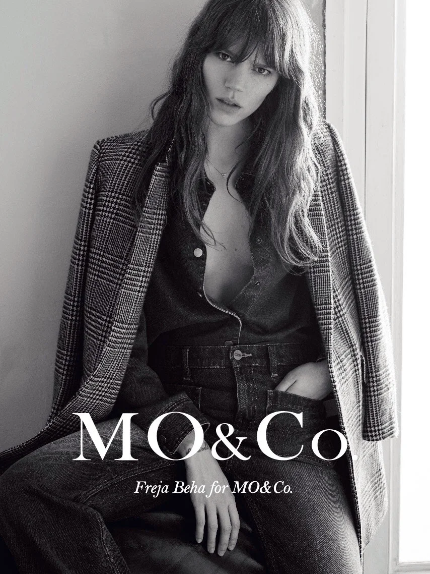 Freja Beha Erichsen for Mo&Co 2015 by Karim Sadli | Source 