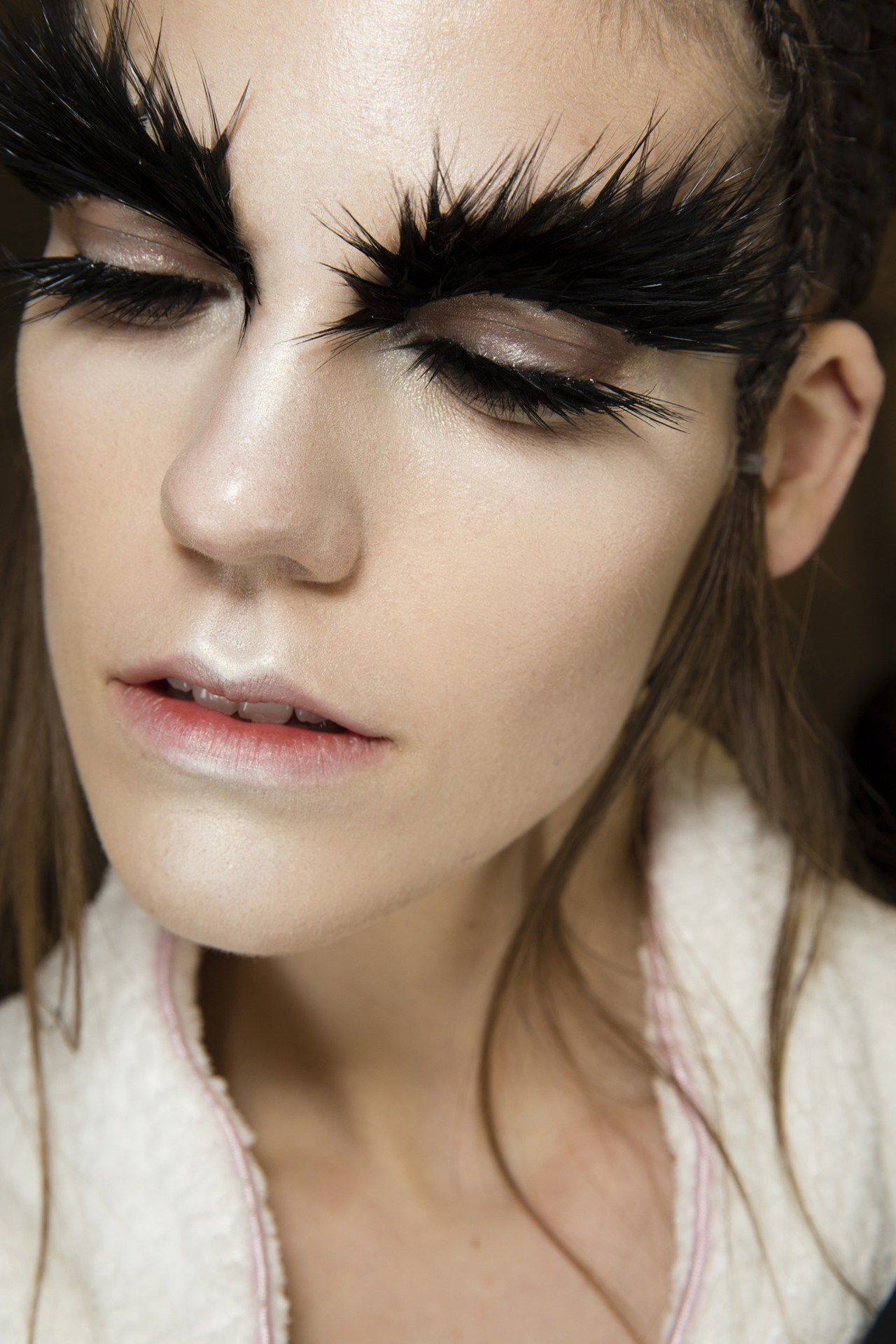 Makeup by Pat McGrath backstage at Alexander McQueen AW2014 ( Source )