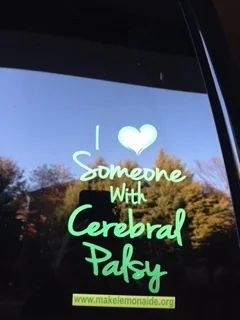 I Love Someone with Cerebral Palsy Car Decal. Available in small and large sizes. Click here for small. Click here for large .