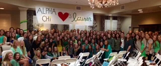 Lauren spoke at a sorority chapter meeting at Auburn University, which also hosted a fundraiser.