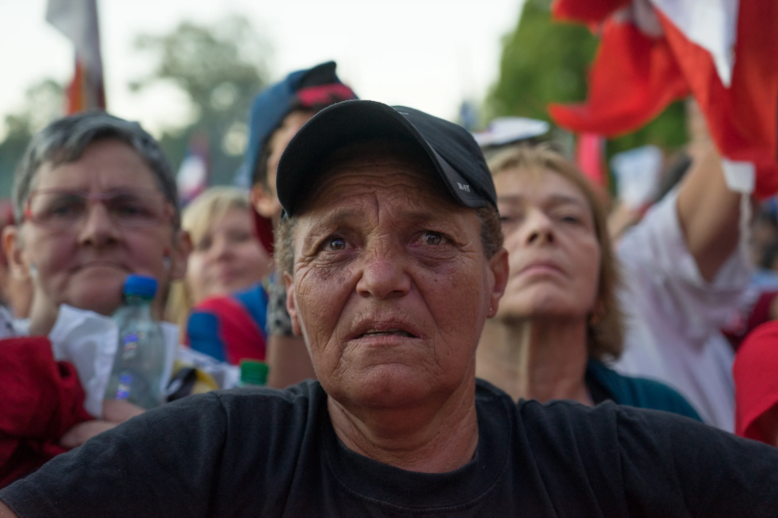 Frente Amplio supporter at the last speech by candidate for presidency Tabaré Vazquez before the election runoff.Montevideo, Uruguay. November 2014. For Bloomberg media