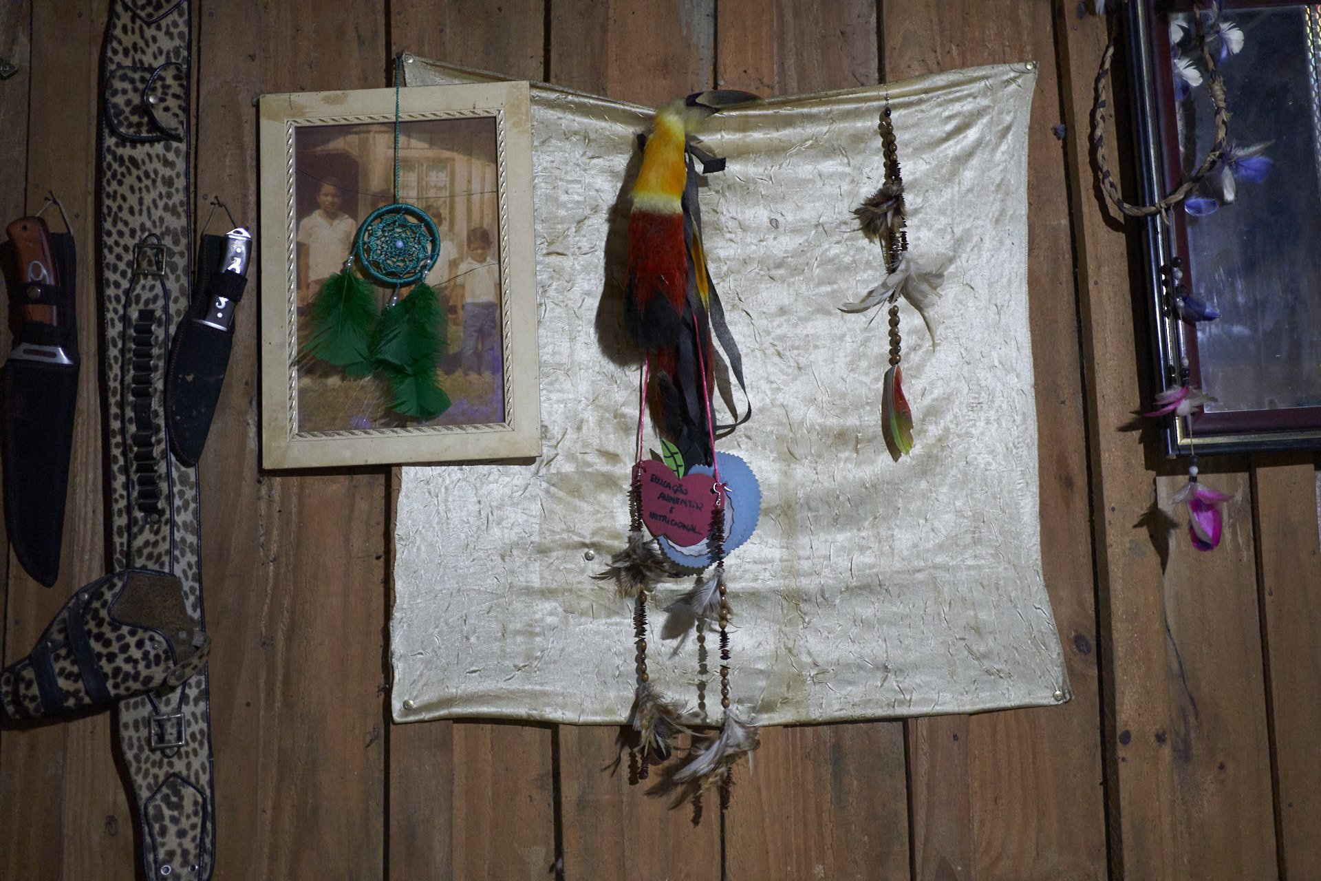 Decoration in the Caxias Patte family home, in the Terra Indigena Ibirama-Laklãnõ Indigenous Territory.