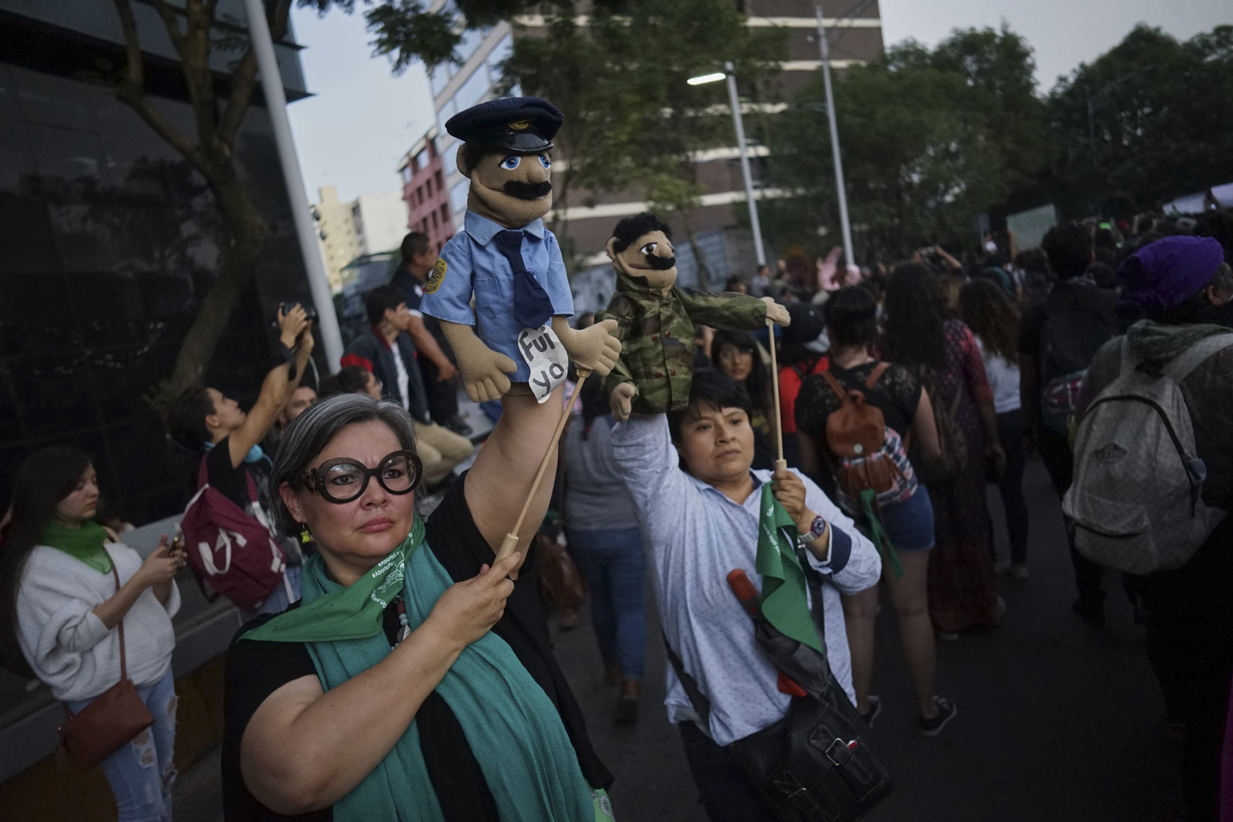 Women take part in a protest called "They Don't Protect Me, They Rape Me" to demand for their safety in the city and justice for two teenage girls that were raped by policemen, in Mexico City, Mexico, August 16, 2019. REUTERS/Mariana Greif