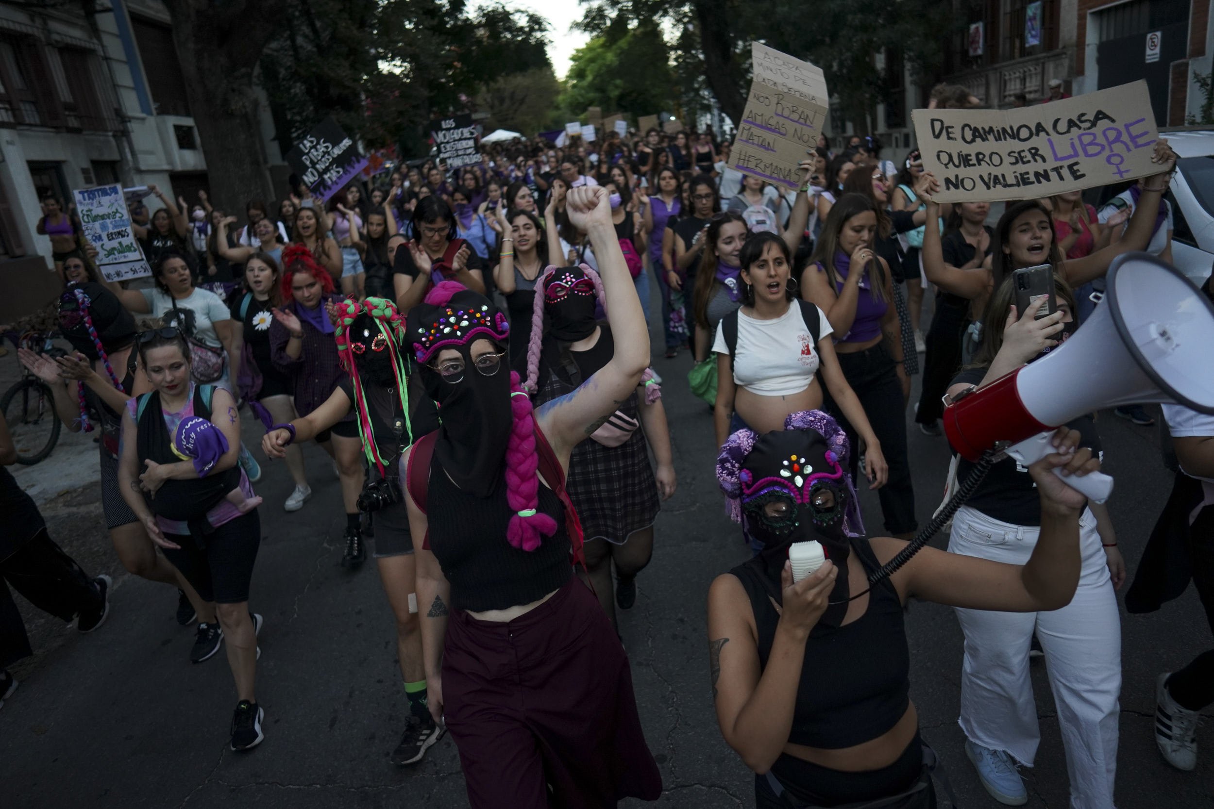 March on International Women's Day, in Montevideo, Uruguay March 8, 2022. REUTERS/Mariana Greif