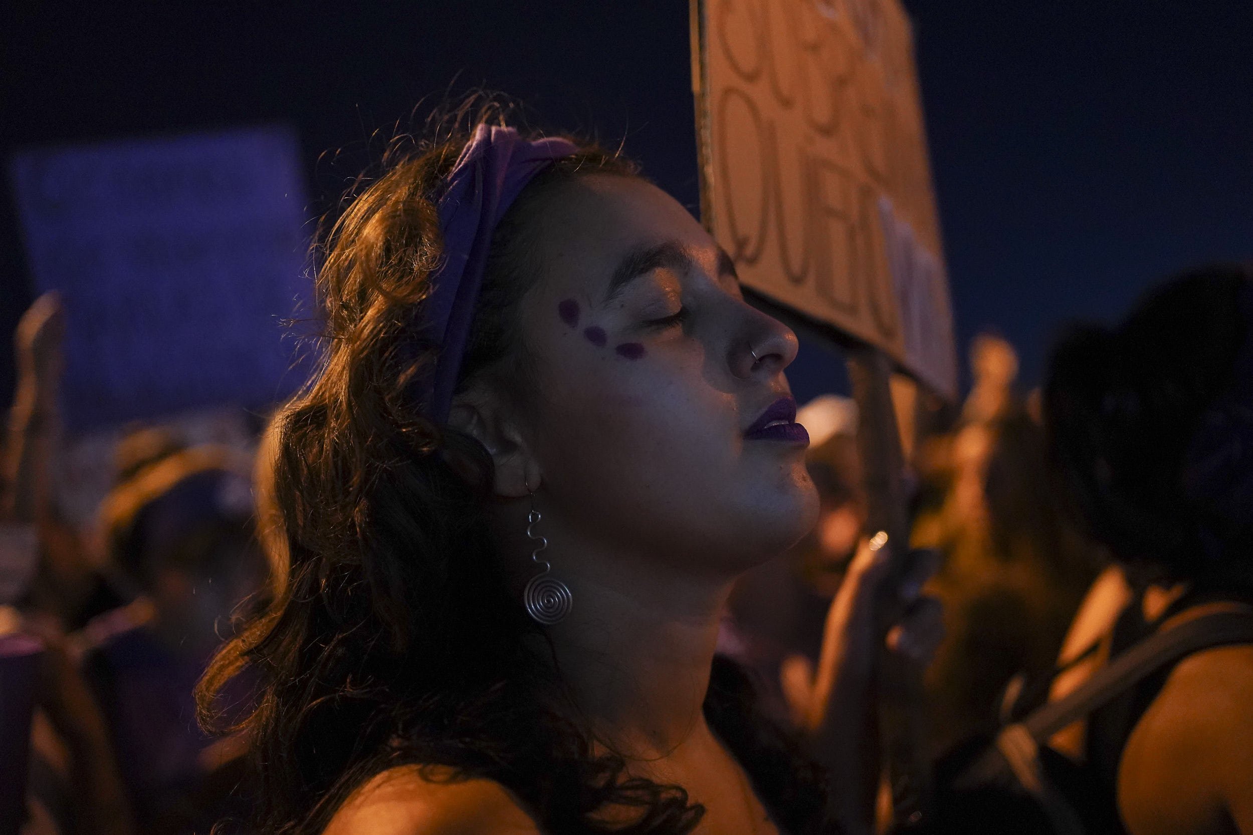 March on International Women's Day, in Montevideo, Uruguay March 8, 2022. REUTERS/Mariana Greif
