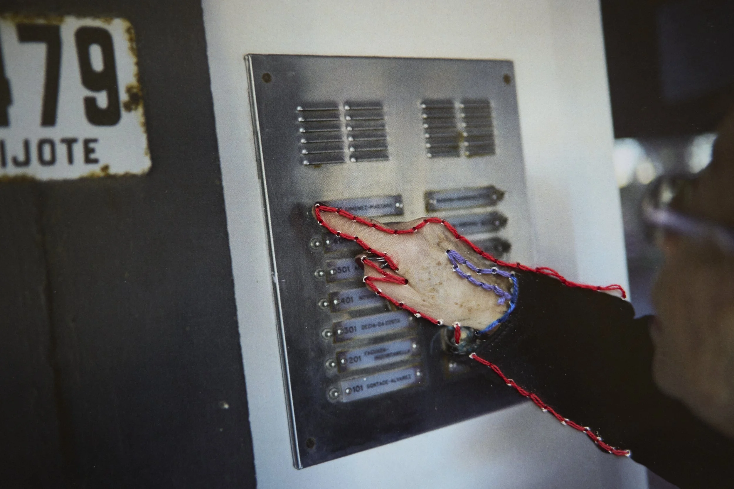  Lucia rings a bell to recollect donations for a soup-kitchen.   Embroidery by Nina.  