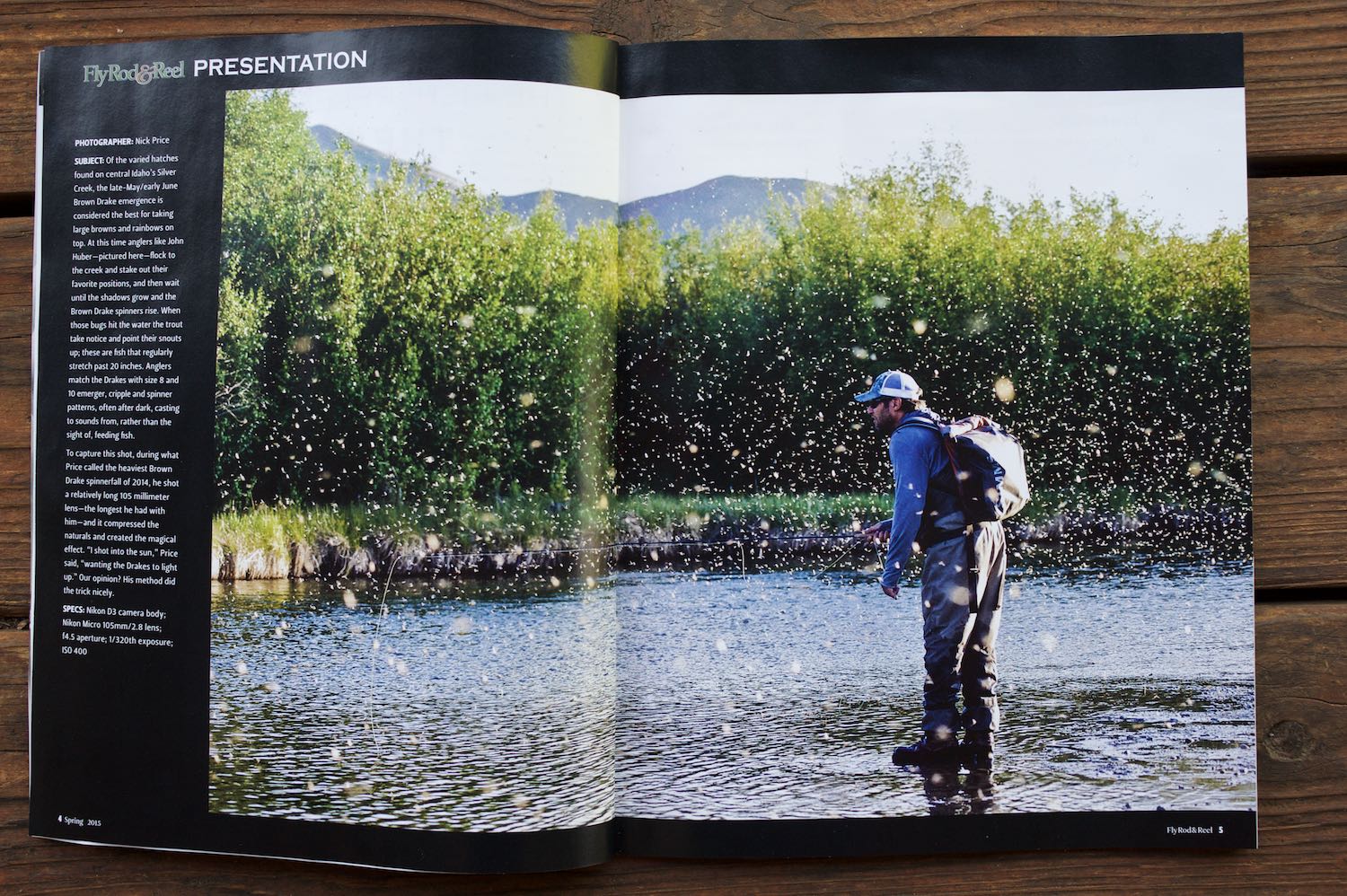 John Huber during a Brown Drake spinner fall from heaven on Silver Creek last year. Fly Rod & Reel Spring 2015 issue. Photo: Nick Price