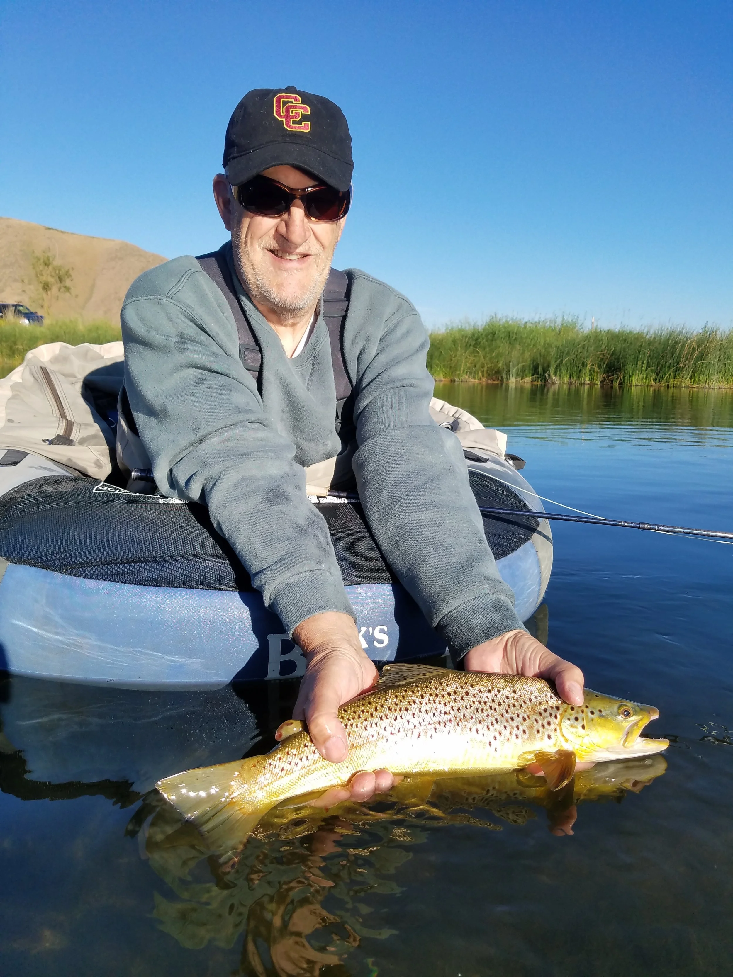 Chuck Huber and a gorgeous Brown Trout from Silver Creek, Idaho